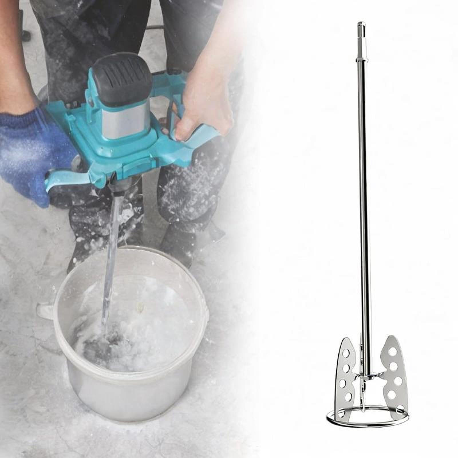 predolo Zementmischstab aus Rostfreiem Edelstahl Farbmischer Bohrmaschinenaufsatz Paddelrührer für Beton Und Farben Rührstab mit Bequemem Griff für, Quadrat
