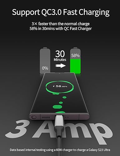 Miniatura 3 de Cable USB C en espiral para automóvil, paquete de 2 unidades, 3A USB tipo C, cable de carga rápida, cable de carga retráctil USB A a USB C para