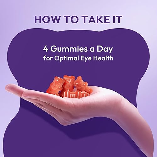 Miniatura 8 de Gomitas de éster de luteína para la salud ocular, suplemento visual sin azúcar con sabor a arándano, pectina vegetal natural y alta