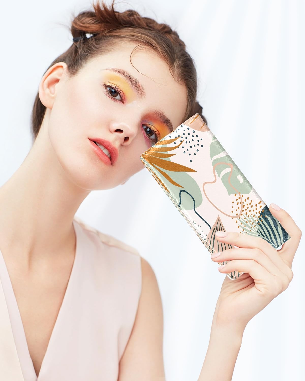 Nipichsha Womens Wallet, RFID Slim Wallets for Women, Thin Ladies Credit Card Holder Purse, Cute Leather Bifold Clutch Billfold with 11 Card Slots & ID Window, Boho Leaves - Image 7