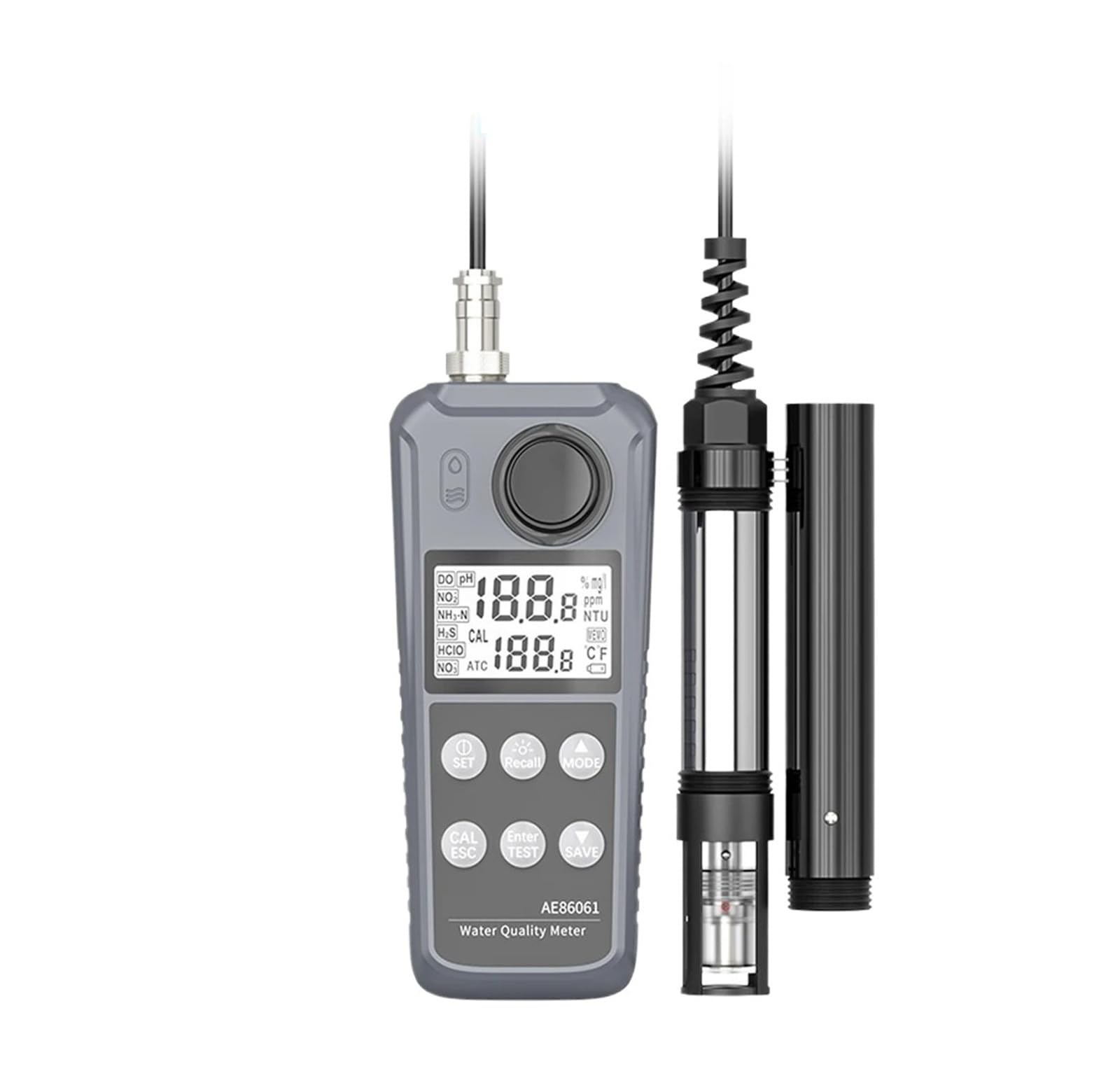 Multiparameter PH/Temp/Ammoniak/Nitrit Gelöst Sauerstoff Meter Wasser Qualität Tester for Aquarium Aquakultur Aquarium für die Pflanzenweinindustrie