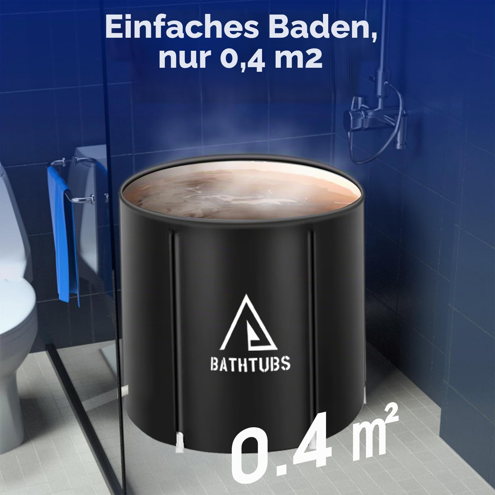 Tragbare faltbare Badewanne, separates Familienbadezimmer, SPA-Wanne, Einweichen, Stehbadewanne für Duschkabine, effiziente Temperaturaufrechterhaltung, ideal für heißes Bad, Eisbad