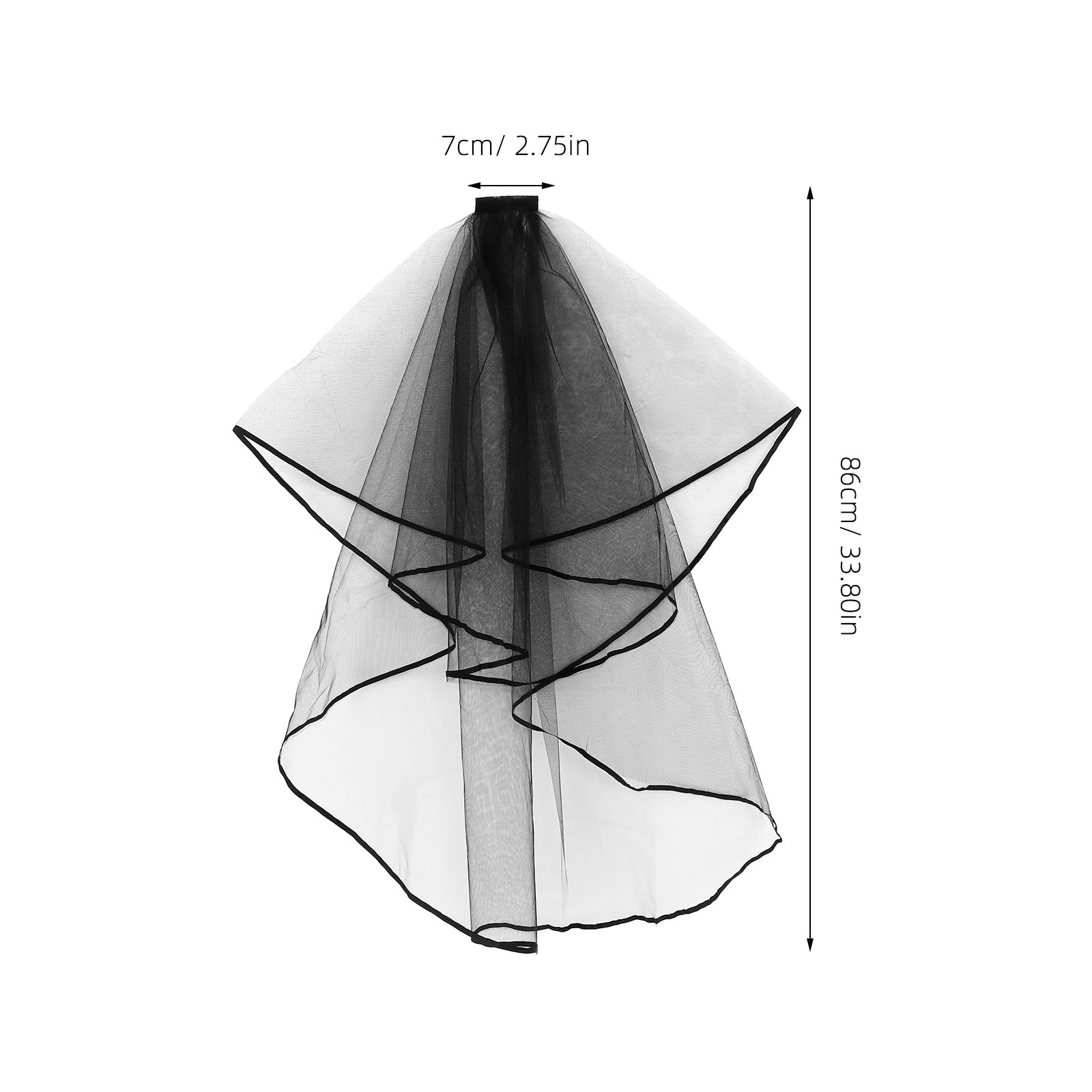 Zerodeko Velo Perfectos Peine con Poliéster para Novia Boda Negro de Accesorios Elegante Actividades Infantiles y Despedidas de Soltera