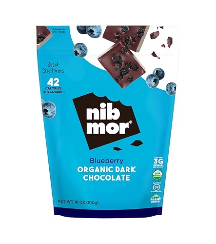Nib Mor Chocolate Oscuro Orgánico con Arándanos de Maine Salvaje - 72 Cacao - 18 oz Bolsa disponible en Yaxa Colombia
