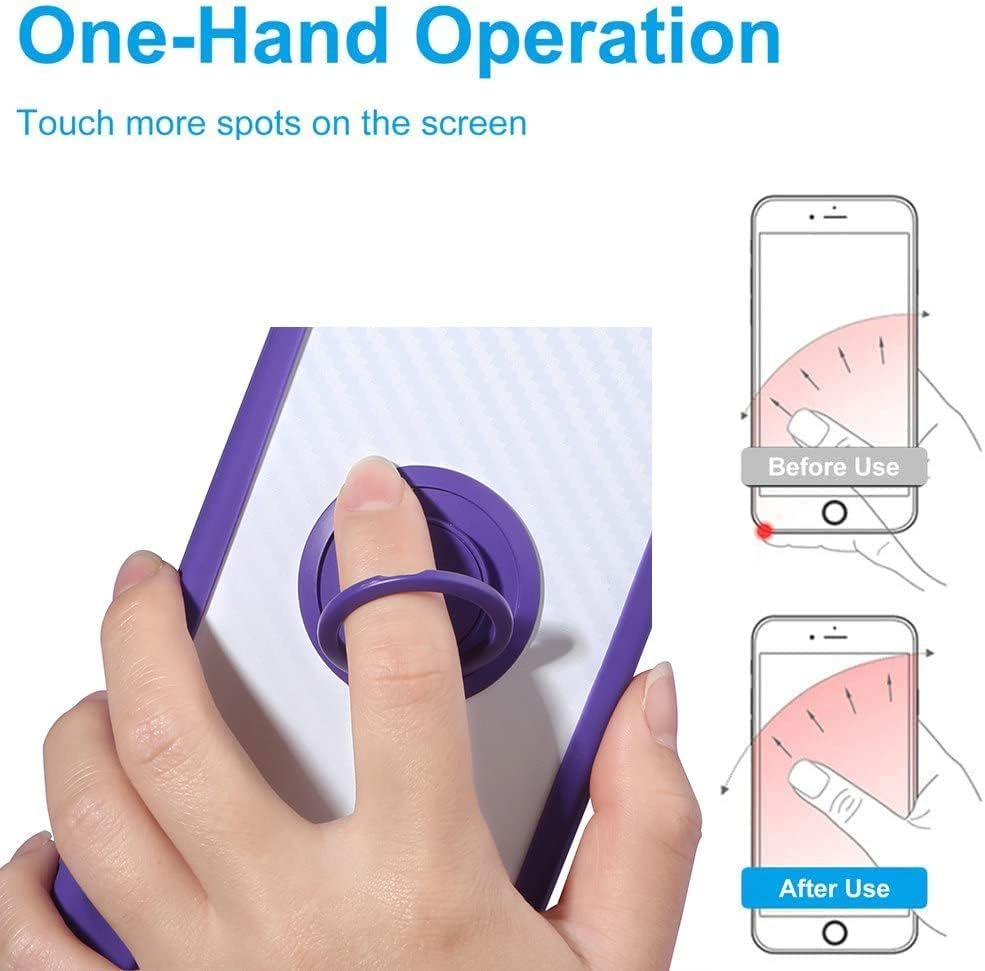 Miniatura 4 de Case Compatible with Celular Kalley Element 5+Plus Phone Case PC backplane + Silicone Soft Frame Cover 360 Metal Ring, Magnetic Car Mount CSKB-ZI