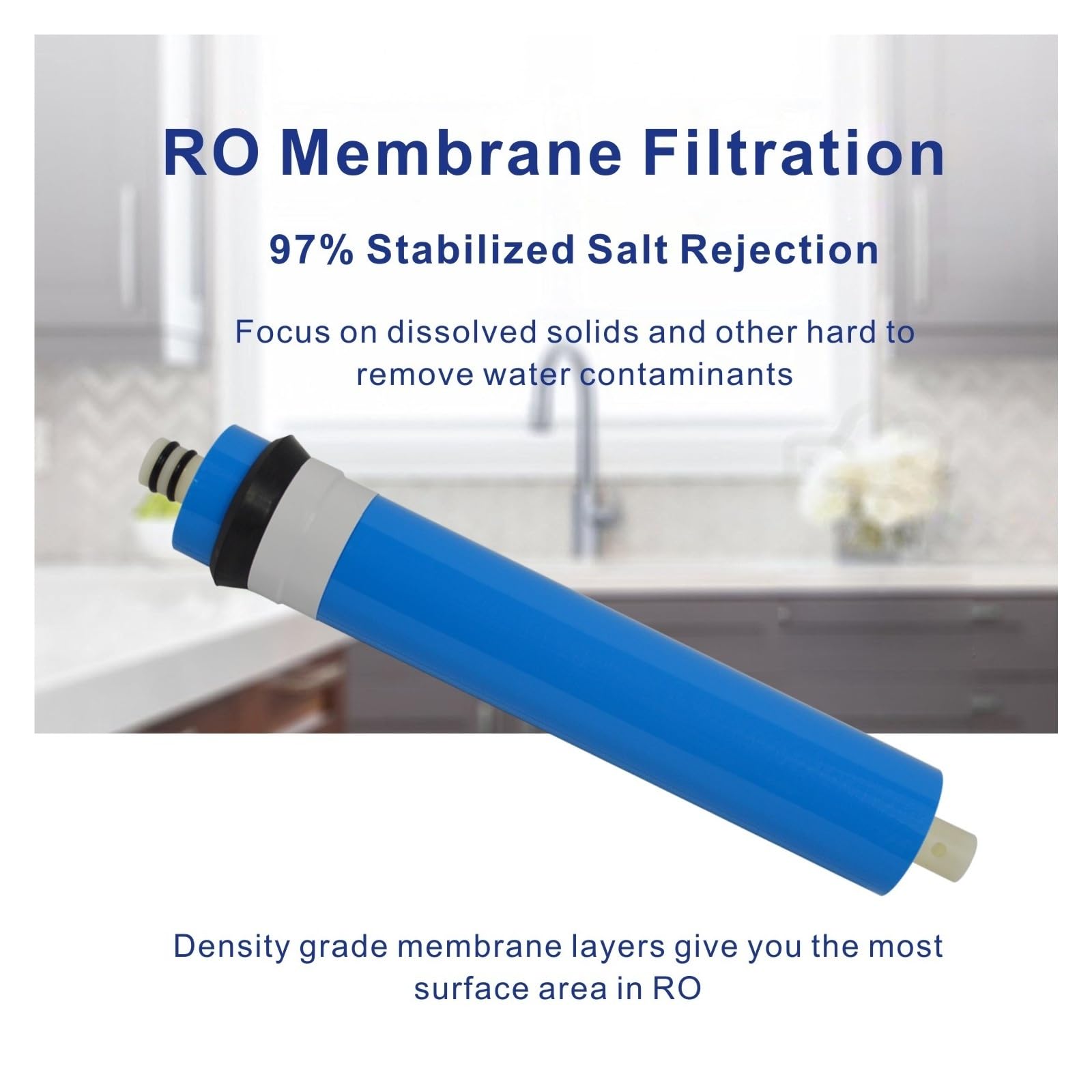 Membrana RO 50GPD compatibile con il filtro di ricambio for sistema di osmosi inversa AC-30, AC50 Con forte efficienza di purificazione