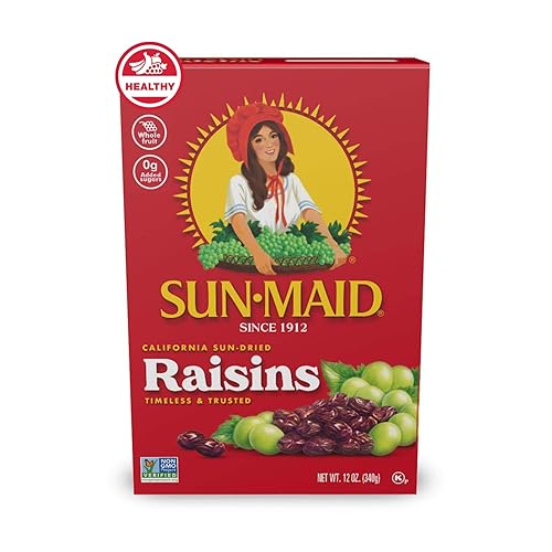 Vista 36 de Sun-Maid California Raisins Snack Cajas de 1 onza Paquete de 6 Fruta seca natural entera Sin sabores artificiales Sin OMG