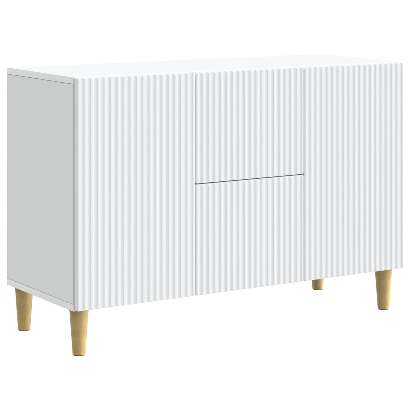 Credenza bianca 89 x 34,5 x 60 cm, comò con 2 cassetti