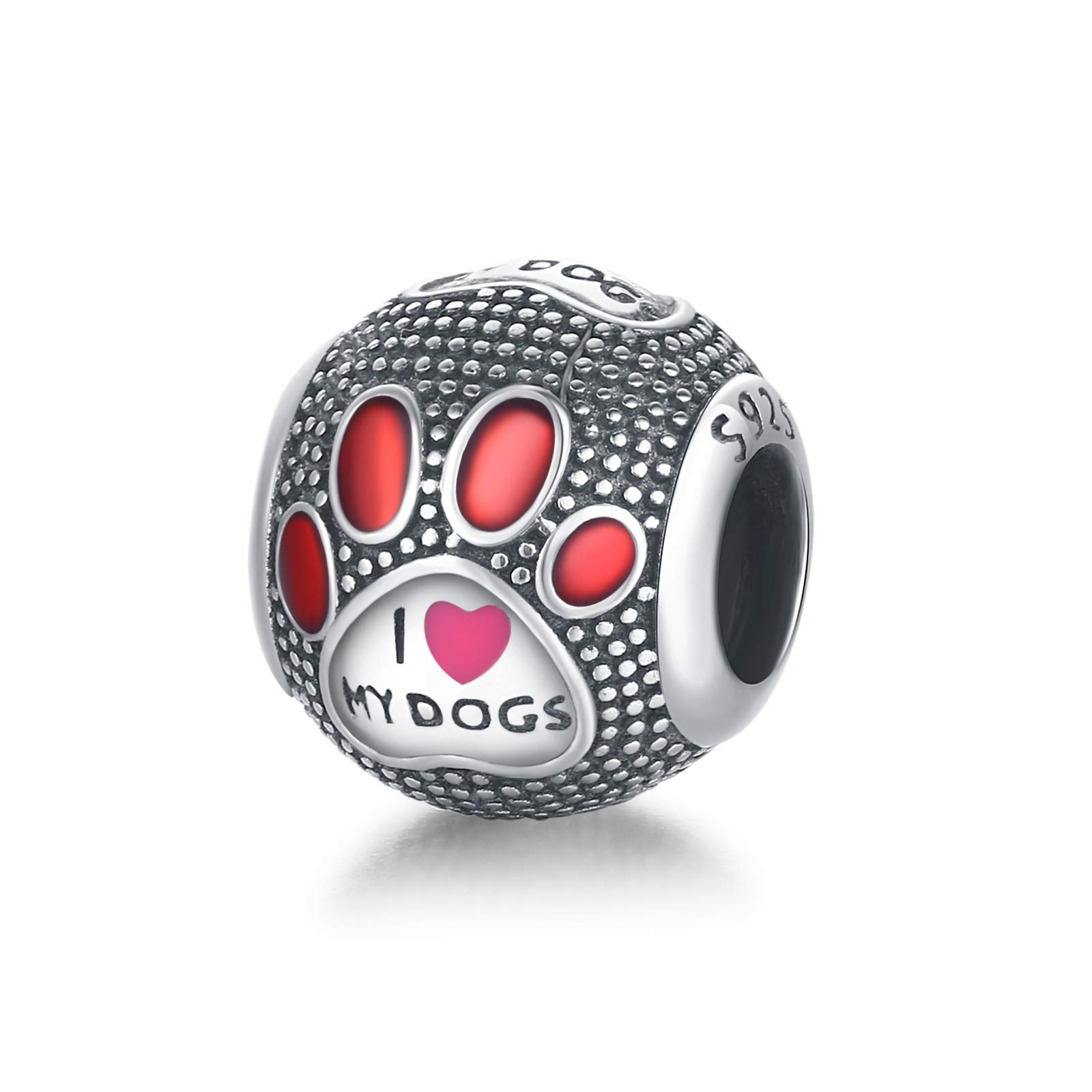 Abalorio pata de perro en plata 925 compatible con pulsera Pandora europea original 8
