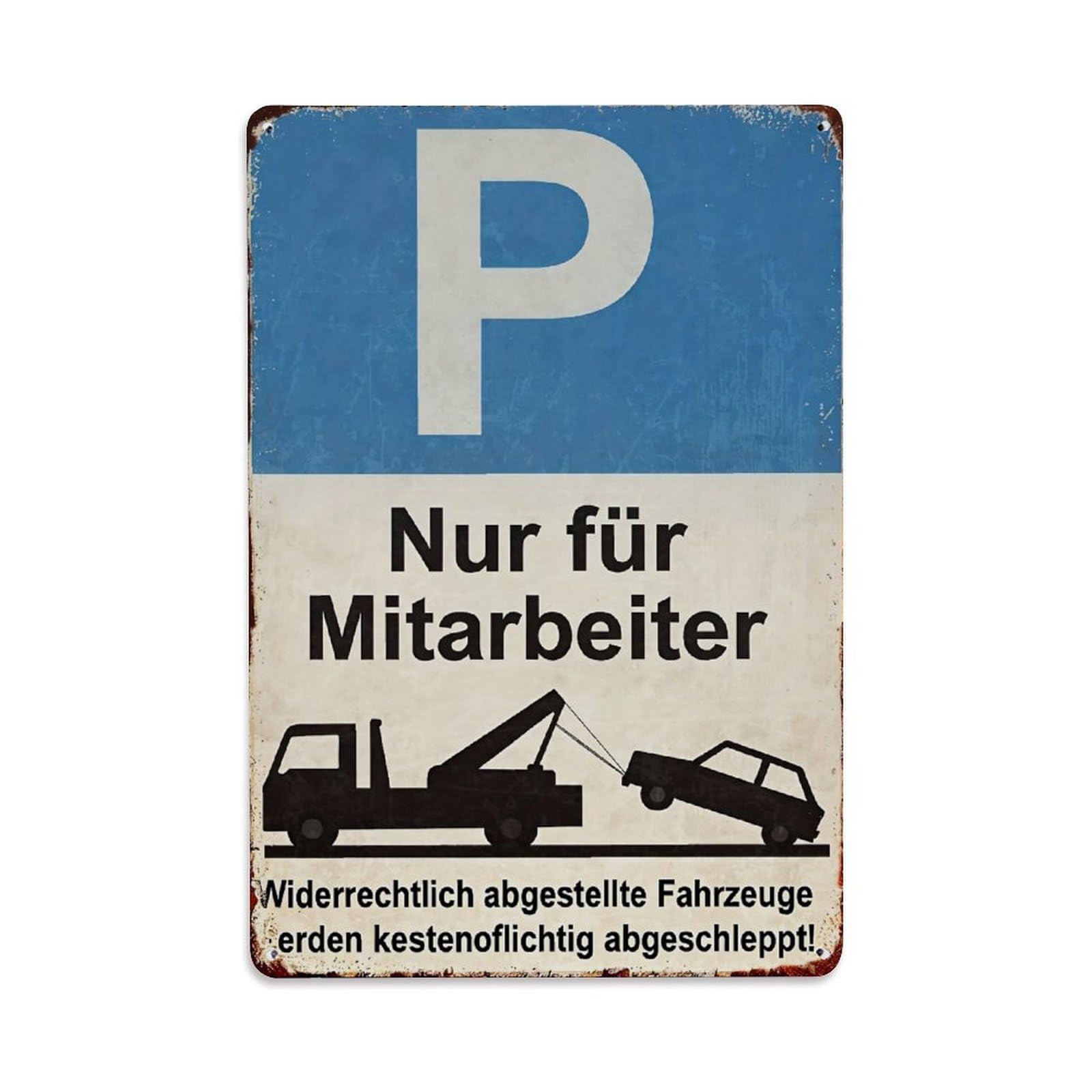 Parking Sign For Staff Only Retro Metal Tin Sign, Vintage Decor Art Poster for Bar, Home, Man Cave, Kitchen, Laundry Room Gift 8x12Inch