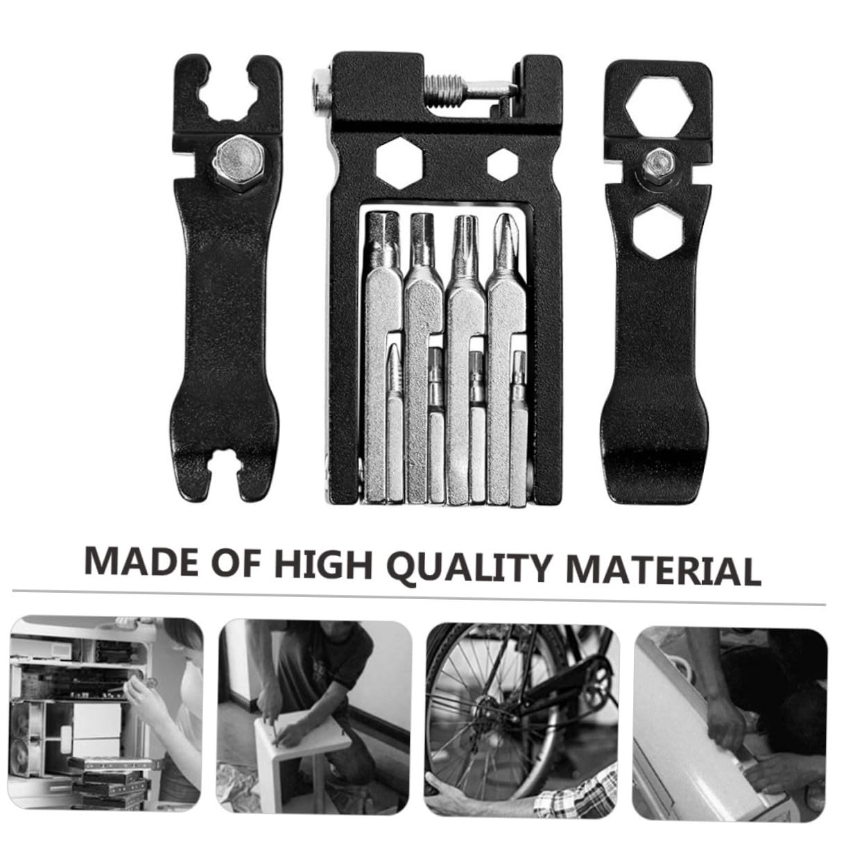 ifundom 2 Pezzi Strumento Riparazione per Biciclette Kit Portatile con Chiave e Cacciavite Design in Carbonio Accessori per Manutenzione Bici Corsa