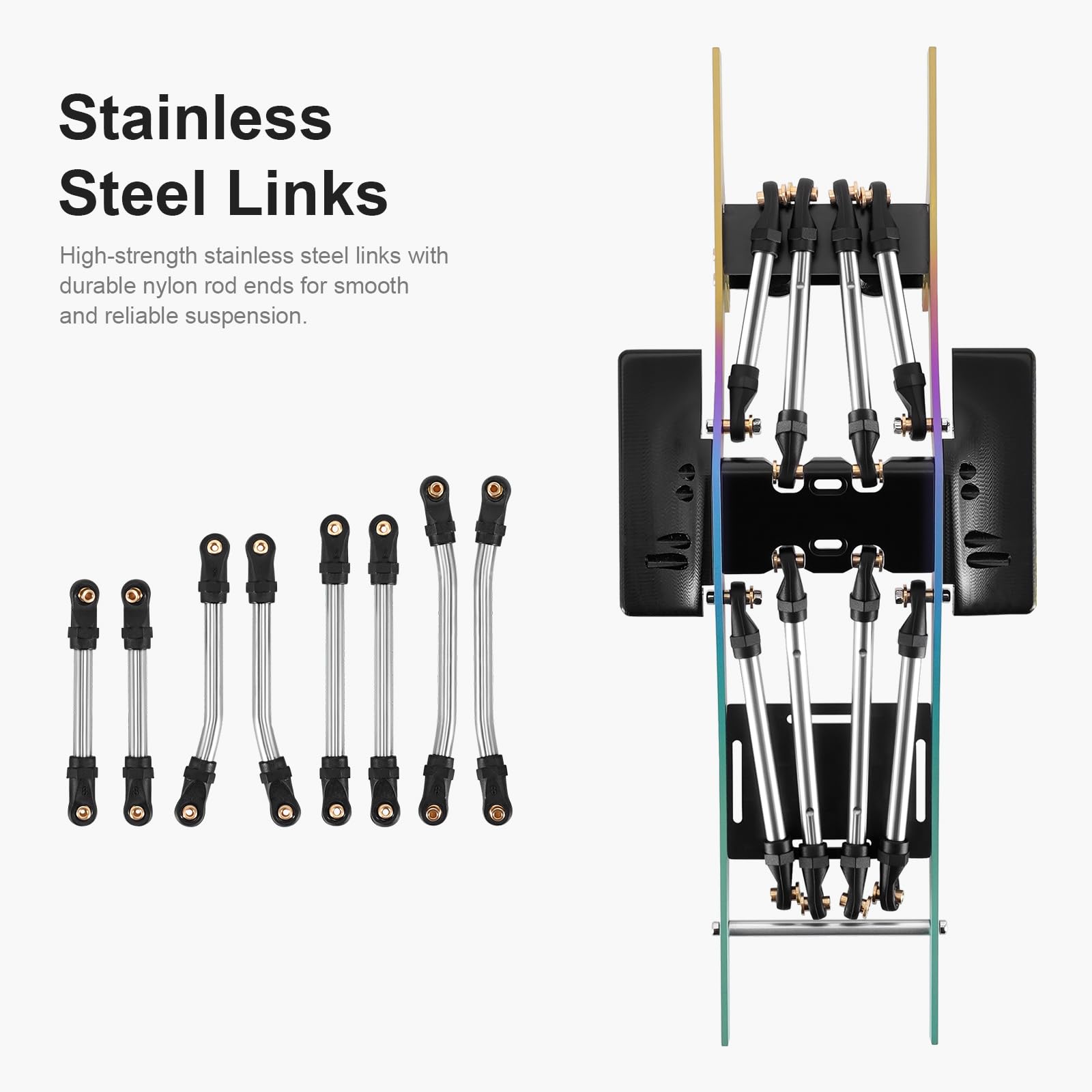 INJORA Rainbow Titanium LCG Chassis Kit für 1/24 SCX24