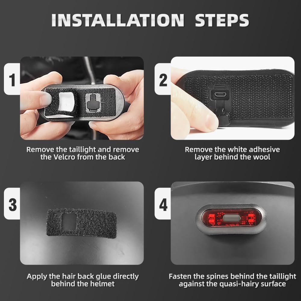 Riloer LED vélo arrière feu arrière USB Rechargeable Casque de vélo Sac à Dos Lampe de Sport