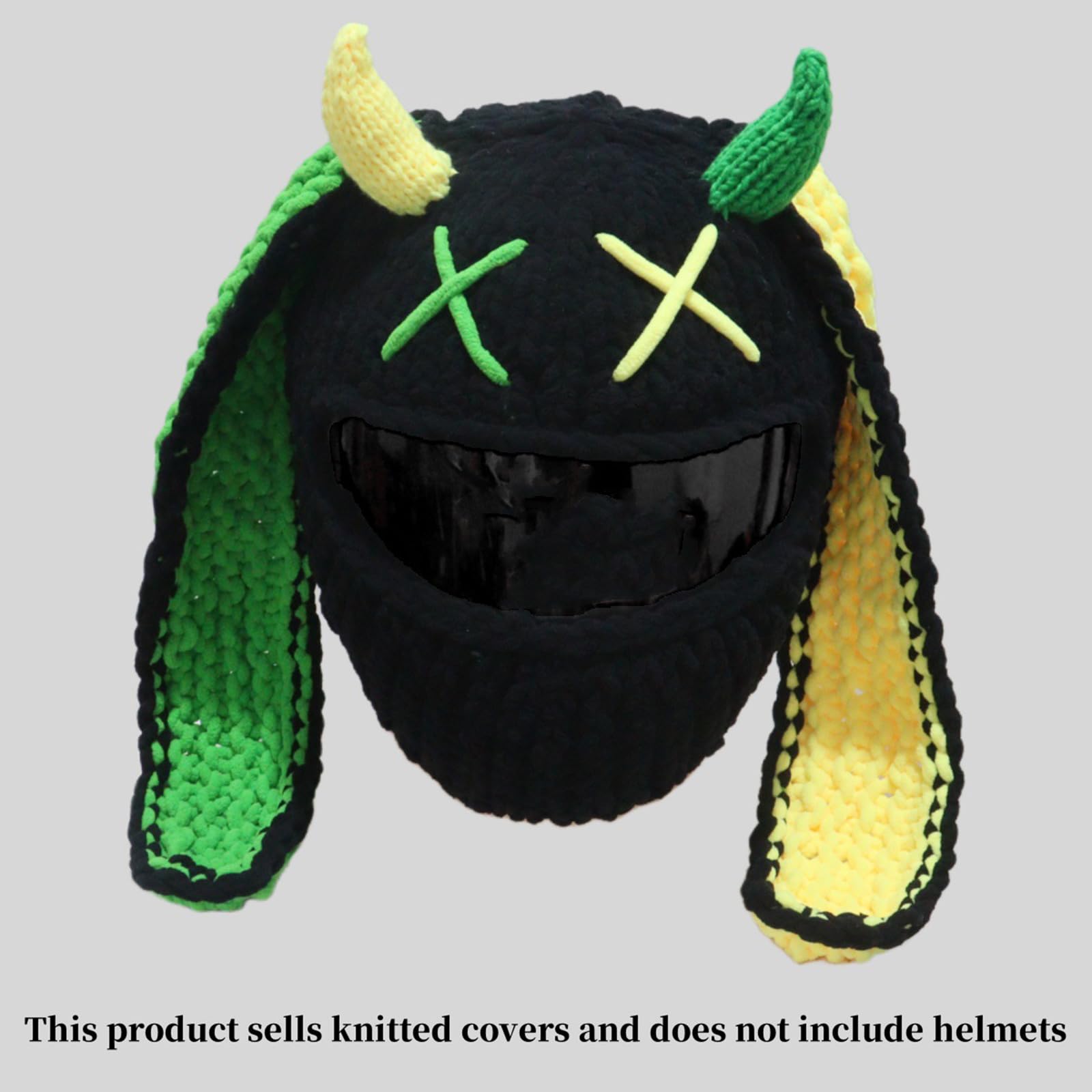 Copertura integrale per casco da moto, con orecchie di coniglio, in peluche, per motociclismo, decorazione originale