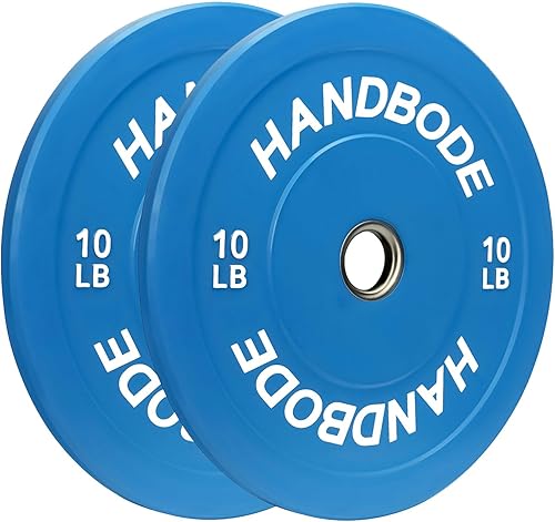 Handbode Placas de parachoques placas de peso olímpicas, placa de goma coloreada para levantamiento de pesas y entrenamiento de fuerza