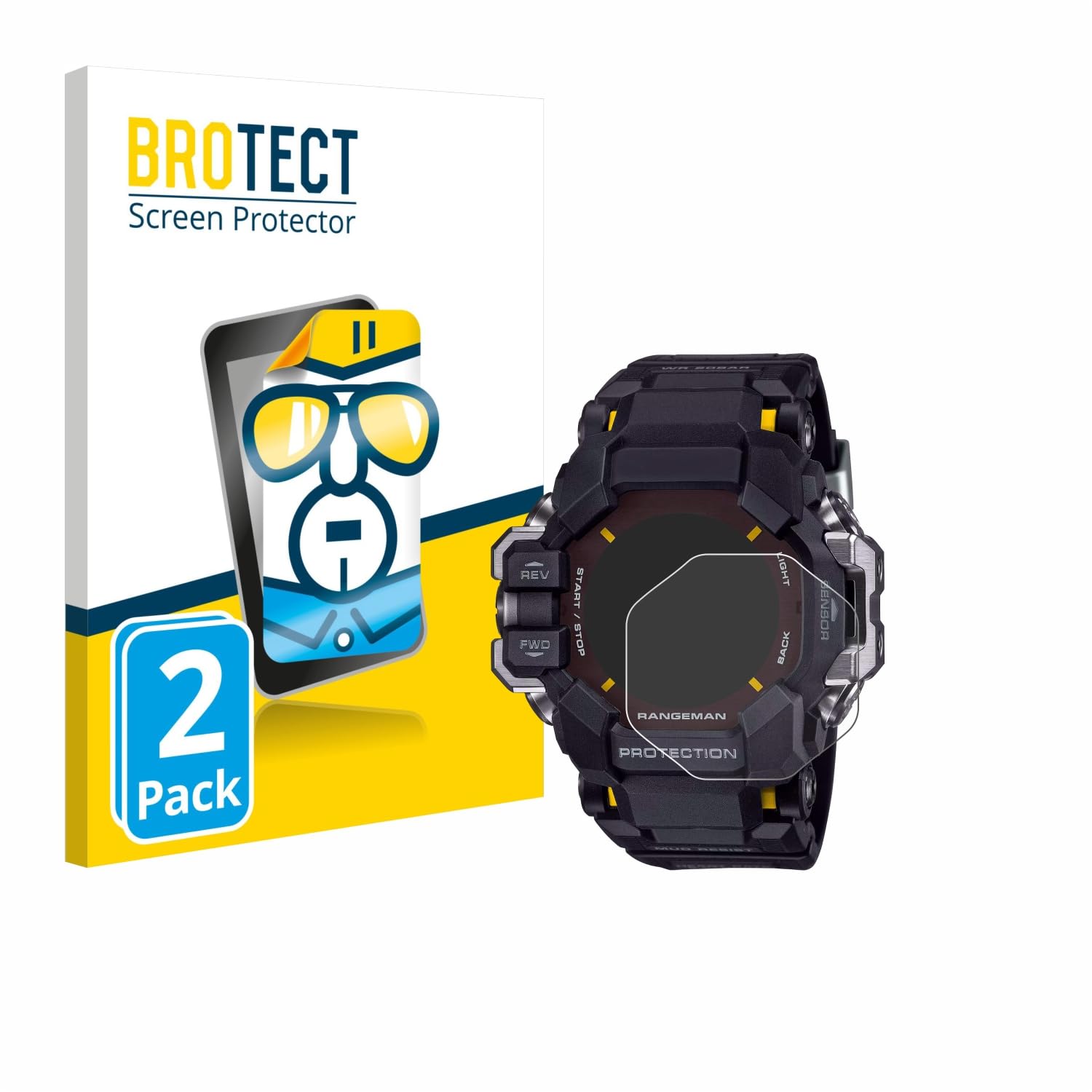 brotect Screen Protector Compatible with Casio G-Shock GPR-H 1000 (2 Pack) - HD-Clear Protection Film