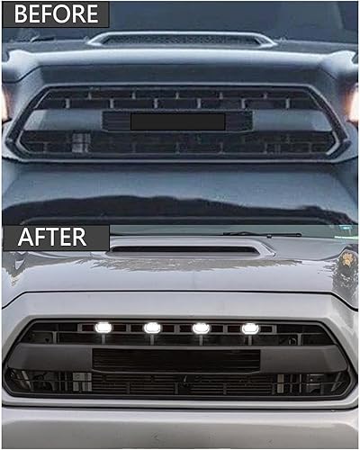 Miniatura 5 de MEALAM Luces LED blancas 4 piezas parrilla delantera Raptor lámparas accesorios de coche con arnés y fusible, compatible con Toyota Tacoma 2012 2013