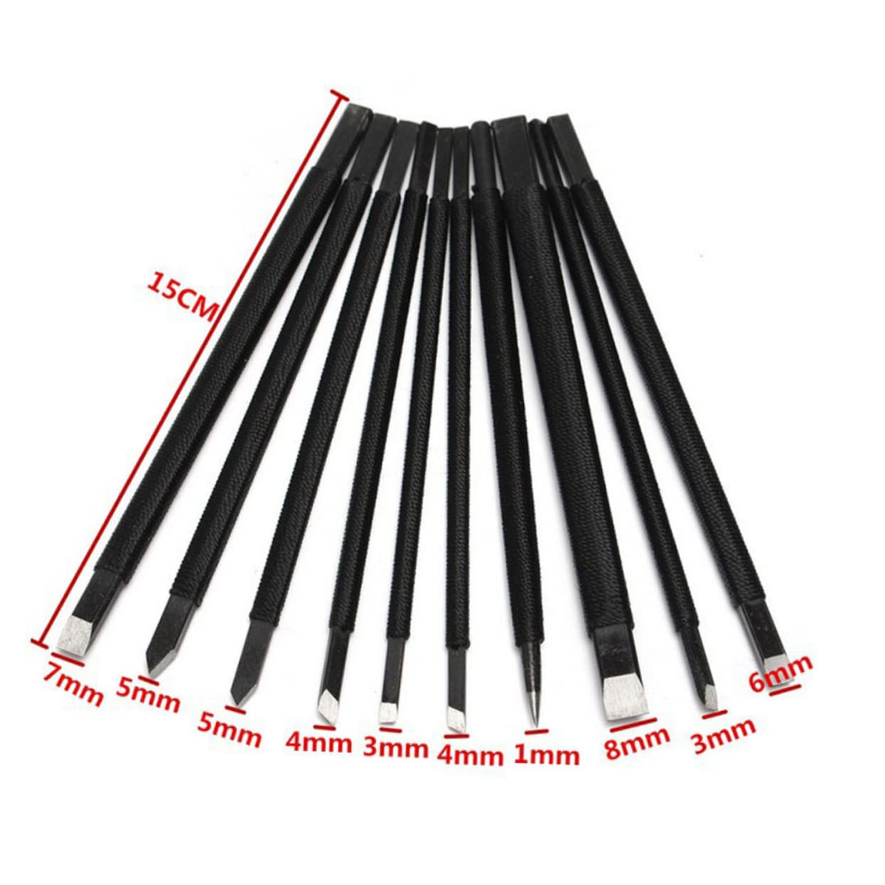 Kit Intaglio Strumenti per Incisione Manuale di Pietra in Acciaio al Tungsteno 10 Pezzi Facile da Controllare Adatto per Scolpire su Pietre Shoushan e Timbri da Polso