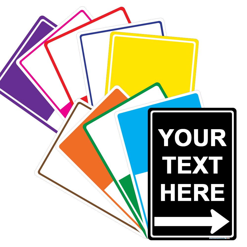 Customizable Right Arrow Vertical Rectangle Metal Sign, 12"x18", 3M Sheeting.040 Rust Free Aluminum, Holes Included, Laminated, UV Protected, Weather Resistant, Made in USA, Custom