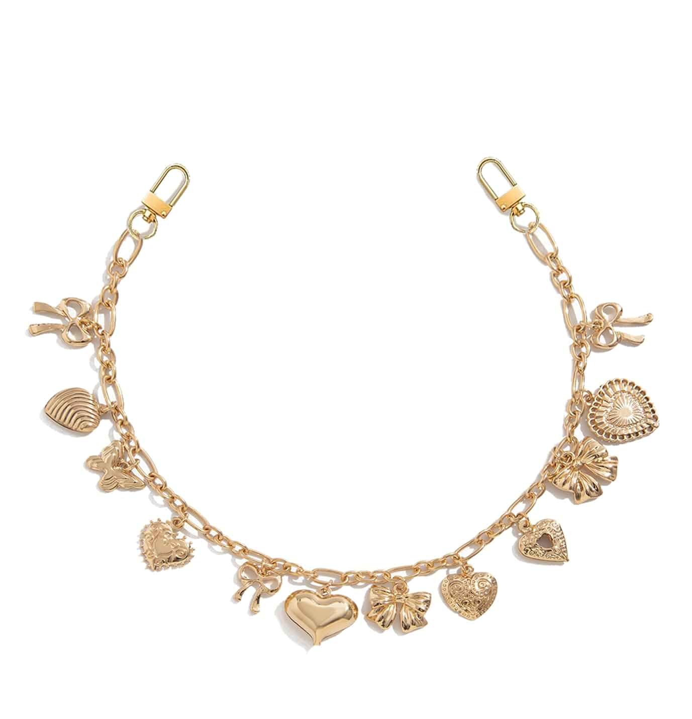 MORWLAT Gold Bag & Purse Charms Chain for Handbags With Heart Charms Women Key Chain Pendant Trendy Jewelry Gift