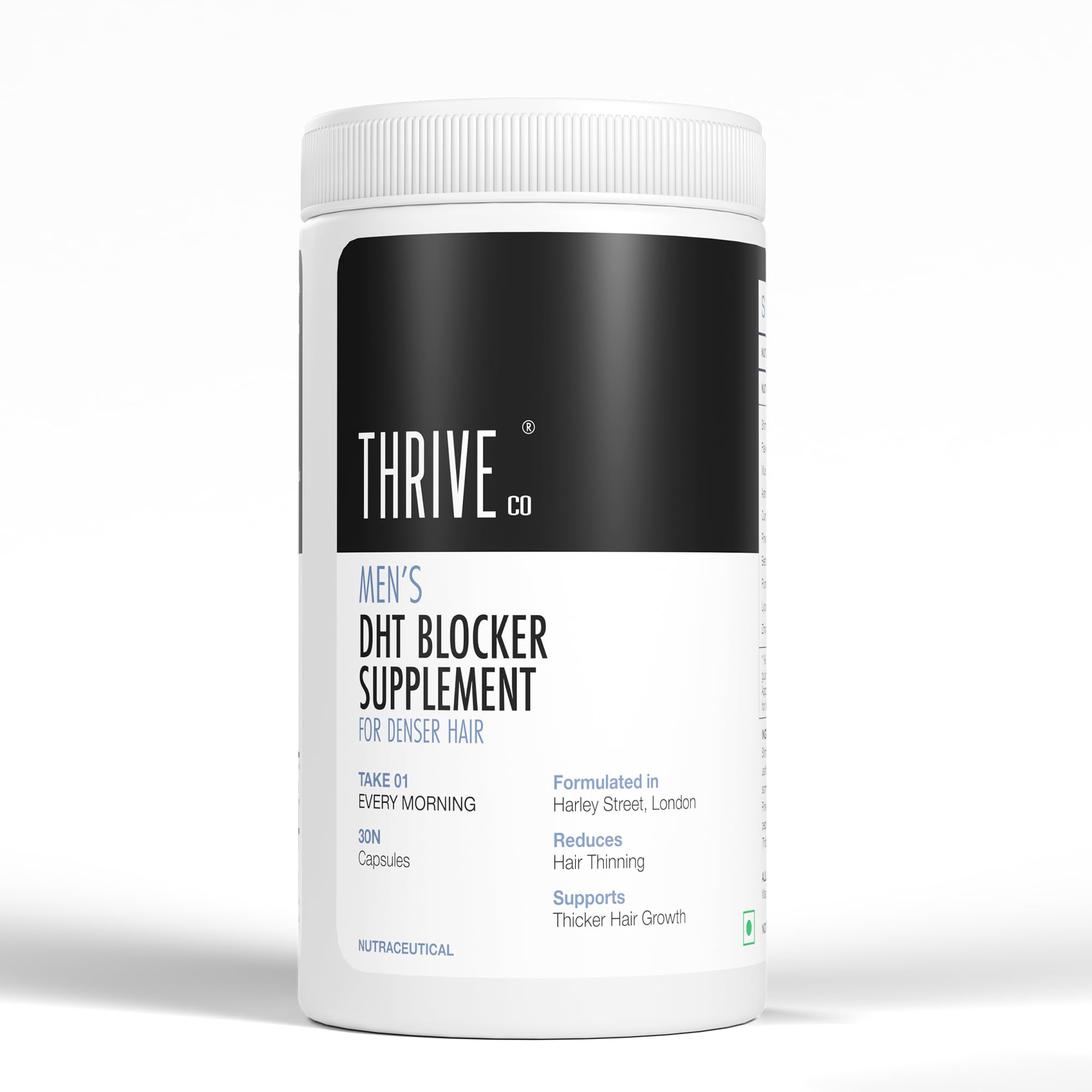 thriveco men’s dht blocker supplements | hair loss treatment with biotin, ashwagandha & zinc | reduces baldness | boosts hair growth | 30 capsules