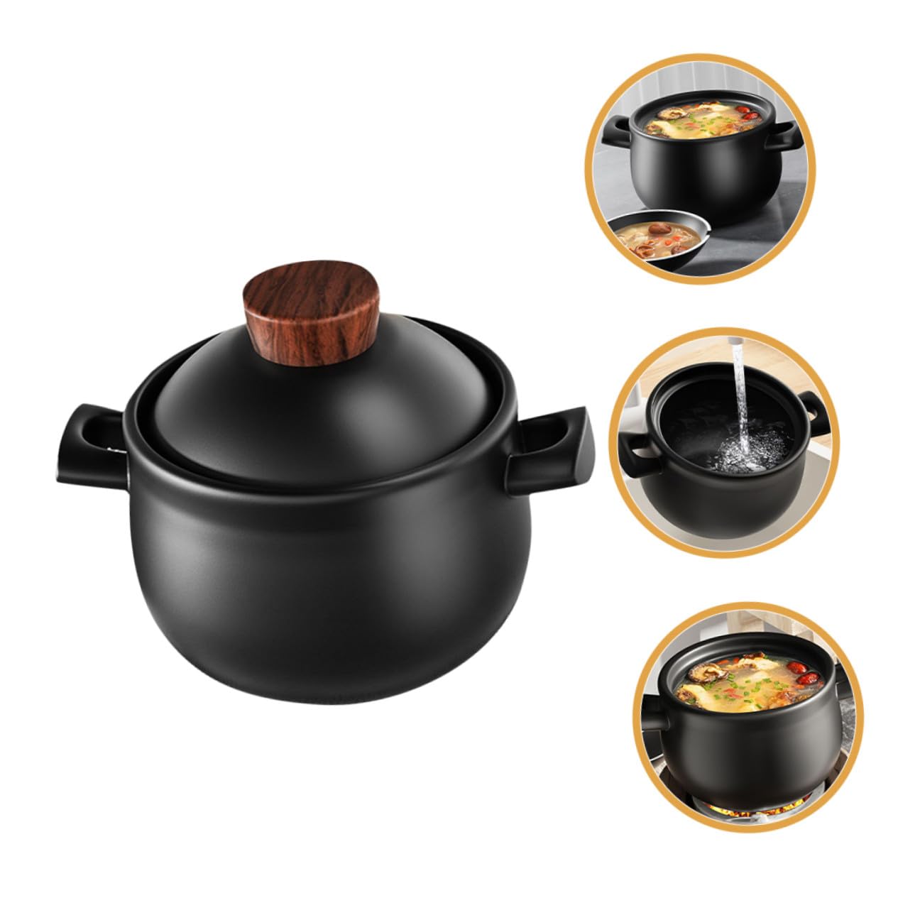 Homoyoyo Pentola in Ceramica 18L per Stufati e Zuppe Casseruola Resistente per Fornello a Gas con Superficie Antiaderente Liscia Utensili da Cucina per Uso Domestico e Ristoranti