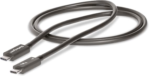 3ft (1m) Thunderbolt 4 Cable - 40Gbps - 100W PD - 4K/8K Video - Thunderbolt Cable - Compatible w/ USB4/Thunderbolt 3/USB 3.2/USB Type-C/DisplayPort (TBLT4MM1M)