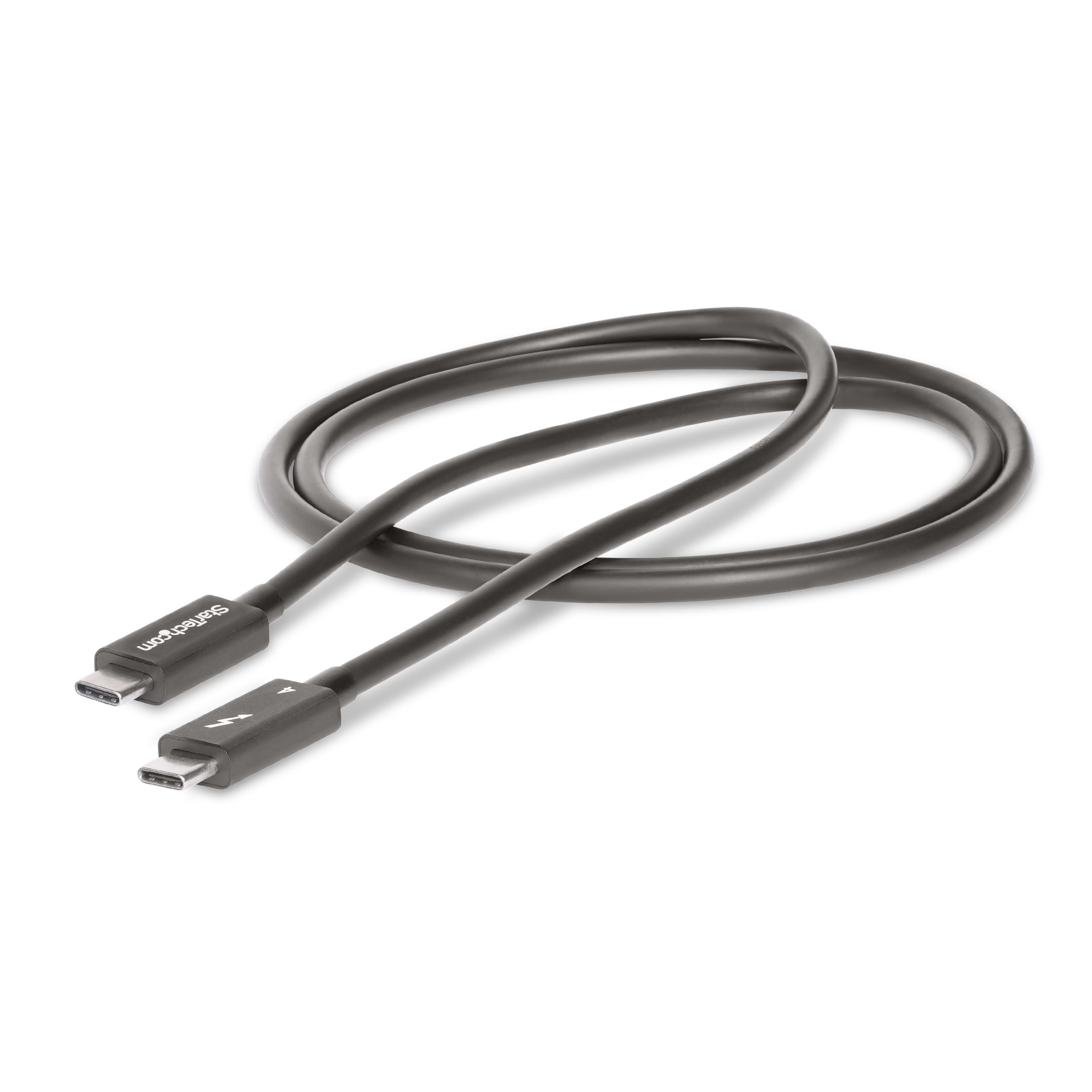 StarTech Câble Thunderbolt 4 1m USB-C 40Gbps 100W PD Vidéo 8K 60Hz Noir | Certifié Intel, Compatible USB4/TB3/USB 3.2/DisplayPort, Double 4K 60Hz, PCIe 3.0