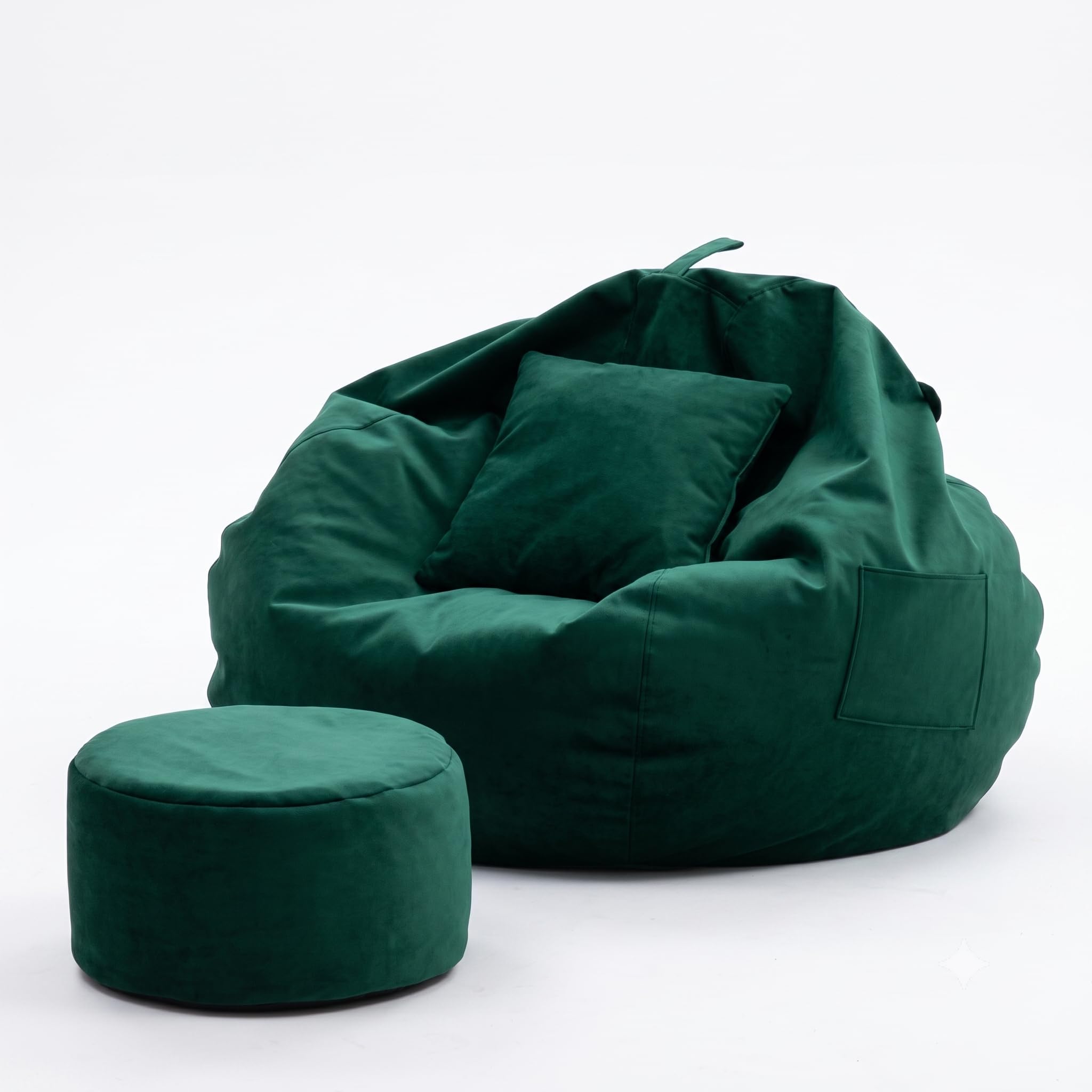 3XL Filled Bean Bag with Beans, Premium Leatherette, Military Green | Premium Virgin Beans-image-41
