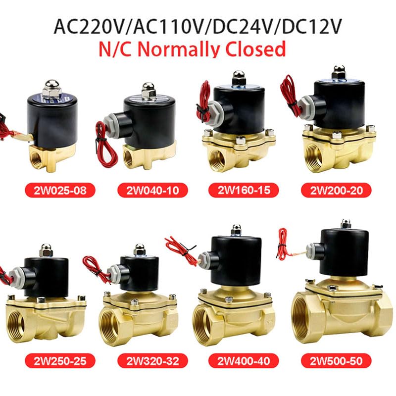 3/8'' 1/2'' 3/4'' 1'' 1-1/2'' 5.1 cm normalnie zamknięty zawór elektromagnetyczny 24 V 12 V 220 V 110 V mosiężne zawory wodne/gazowe (12VDC-VIT-SEAL, 0,5 cala)