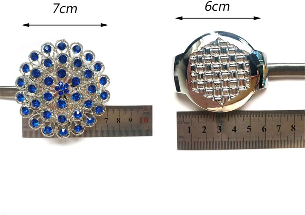 1pcs Flower Design Curtain Accessories Rhinestone Decorative Window Screening Tieback Retractable Metal Curtains Holder(Black)