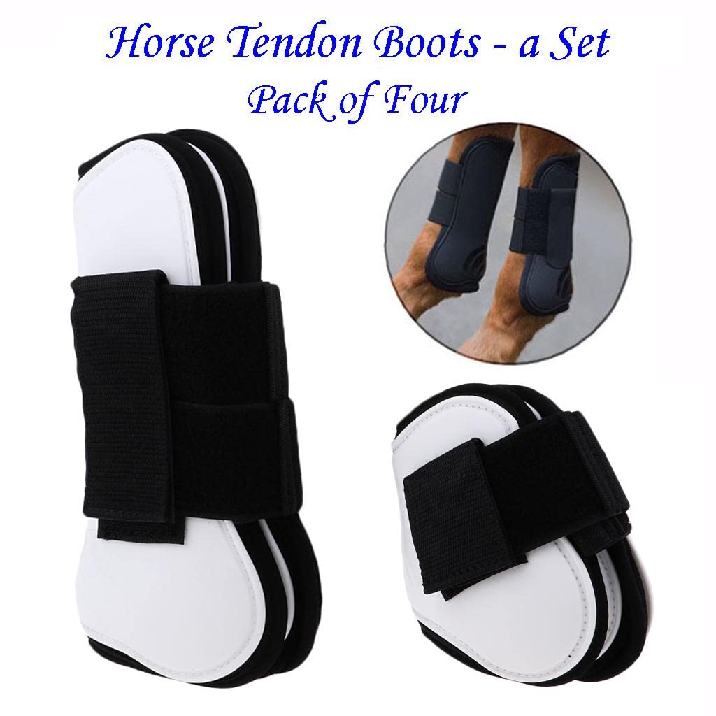 Botas Protectoras para Tendones de Caballo de 4 Piezas, Polainas de Equitación, Botas de para Caballos, Botas para El Cuidado de Los Cascos,