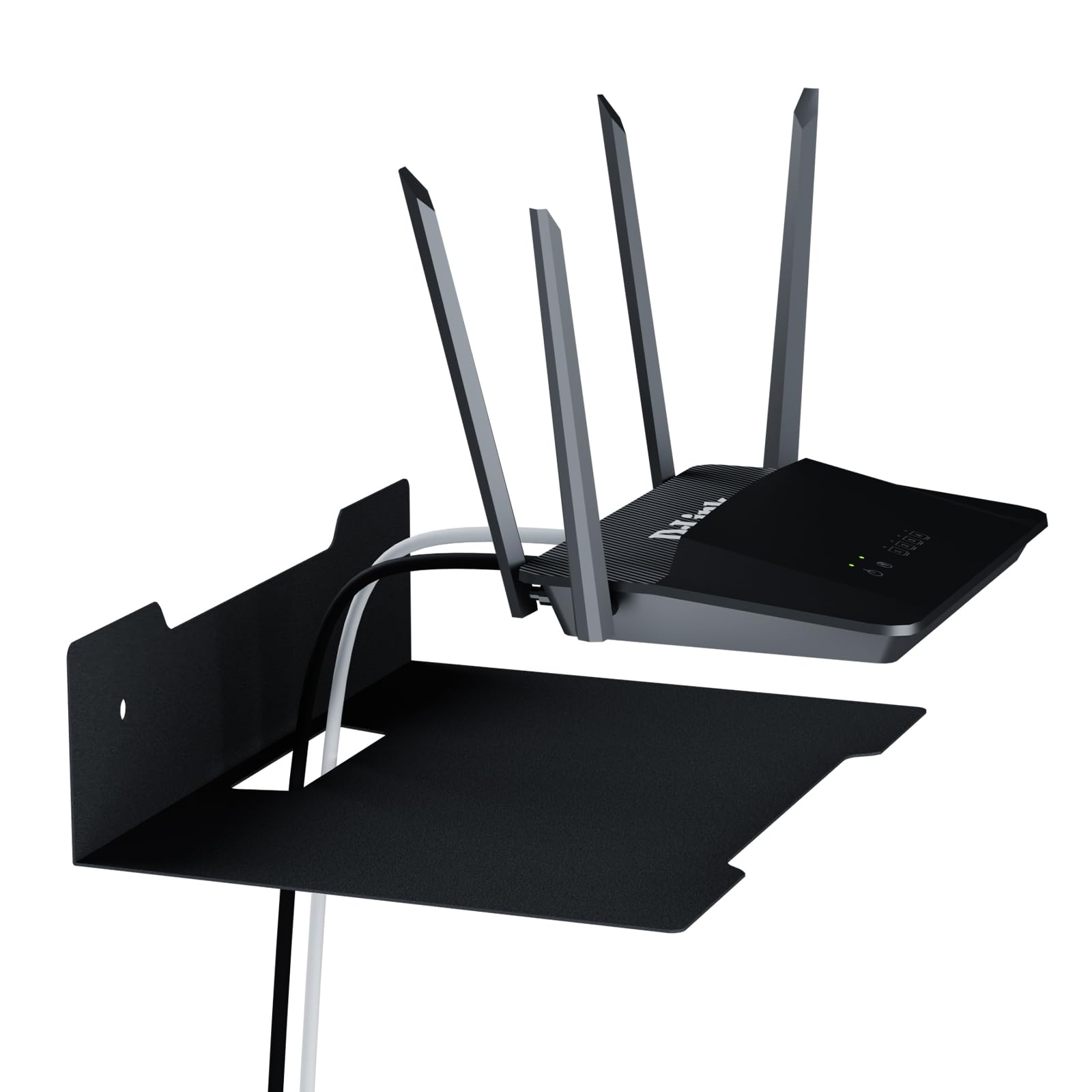 PzewMo Floating Metal Wall Mount Shelf,Shelf for Projector,TV Cable Box,Router,Speaker,Sound Bar,Camera,Gaming,Decor Display (1, Medium)