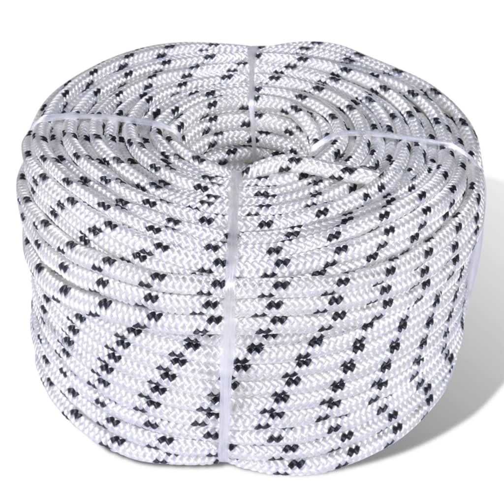 vidaXL Braided Boat Rope Polyester 6mm 500m White Marine Cord Yacht Line Cable โ image 1