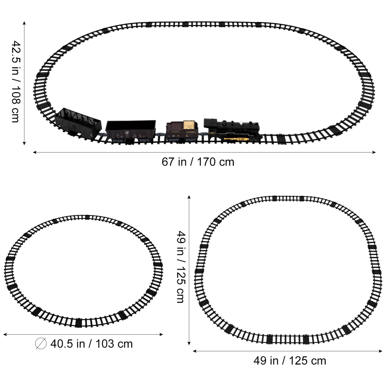 Toyvian Kit de train électrique pour garçons - Kit de train de Noël pour sous l'arbre avec lumière sonore - Pour garçons et filles - Facile à monter