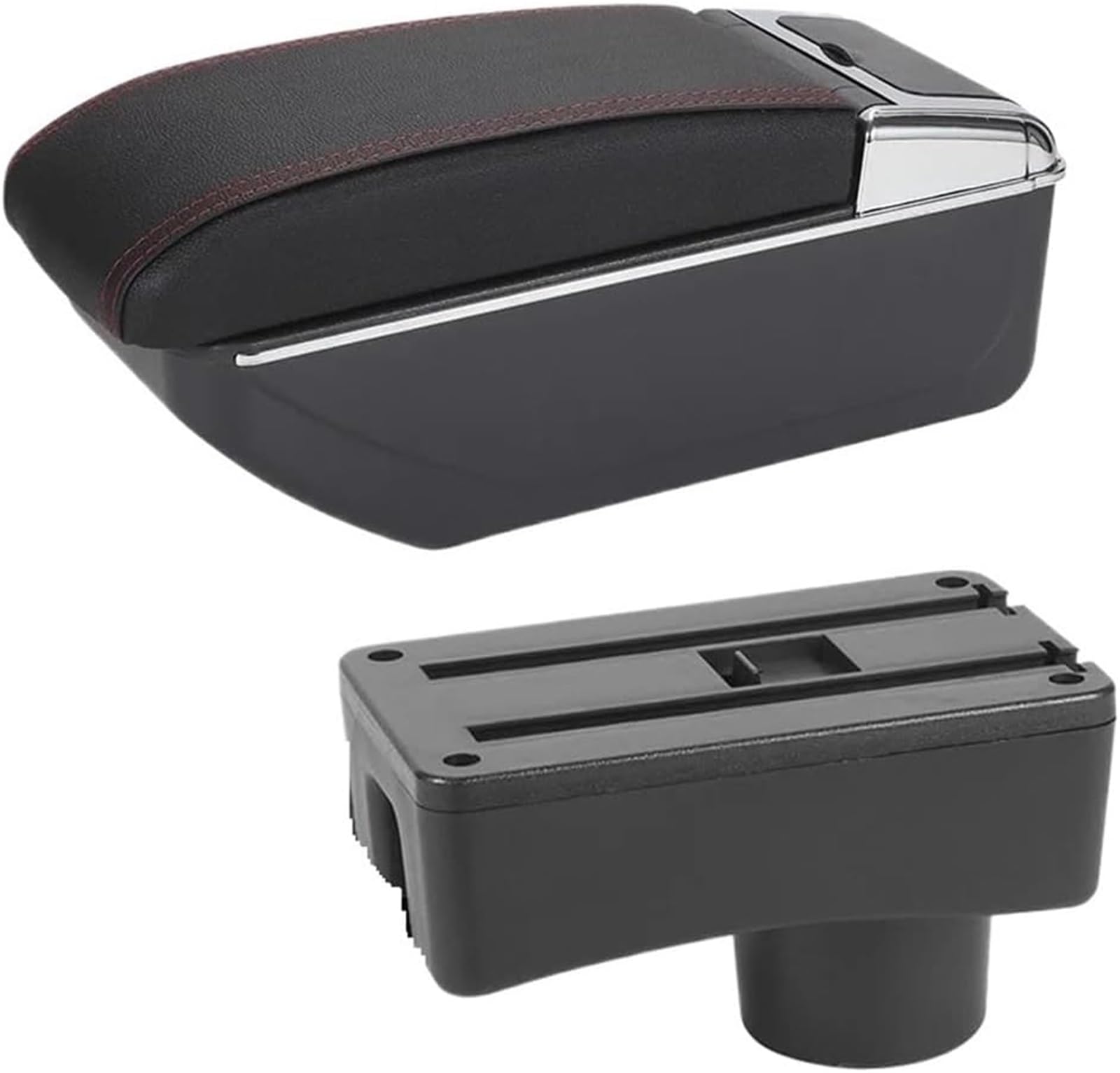 Drezzo Arm Rest Cover for Car For Aygo X Armrest Box Car Accessories Interior Storage Centre Console(D1 Black red No)