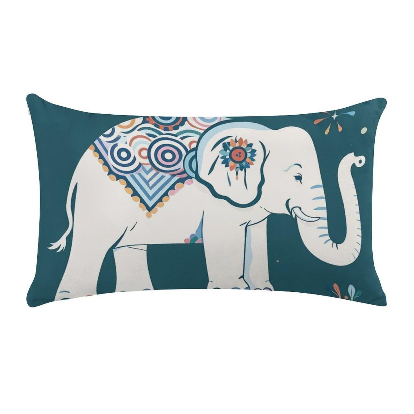 Elephant Pattern Pillow Cases for Sofa, Super Soft Plush Pillow Cover with Zipper, Luxury Cozy Pillow Shams for All Seasons, Lightweight Pillowcases for Bedroom, 12" X 20"