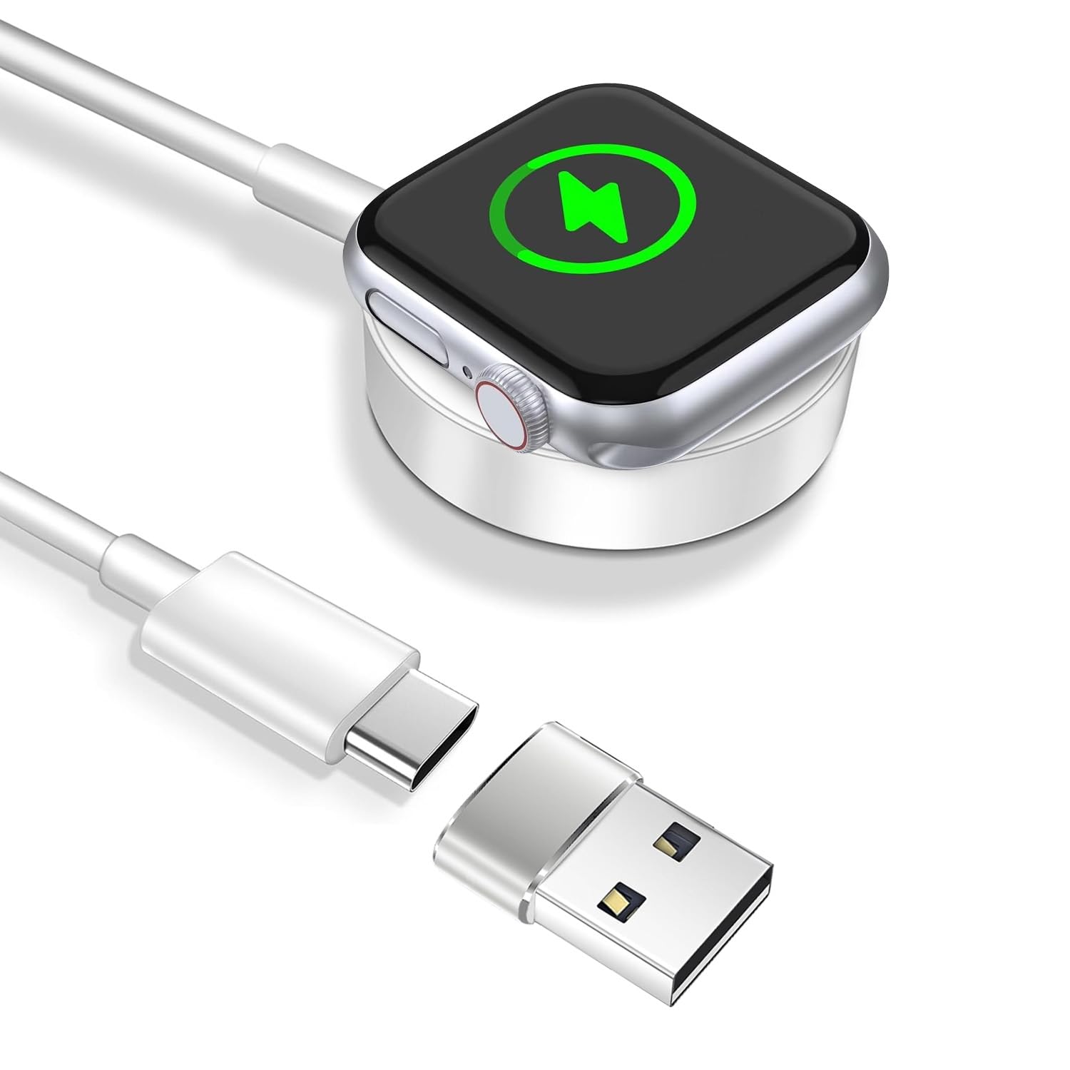 imodomio Schnell Ladekabel für Apple Watch 11/10/9 1M USB C-USB A Schnellladegerät Kompatibel mit iWatch Ultra 3/2/Ultra/Series 8/7/6/5/4/3/2/SE 3/2/SE (Kein Adapter)