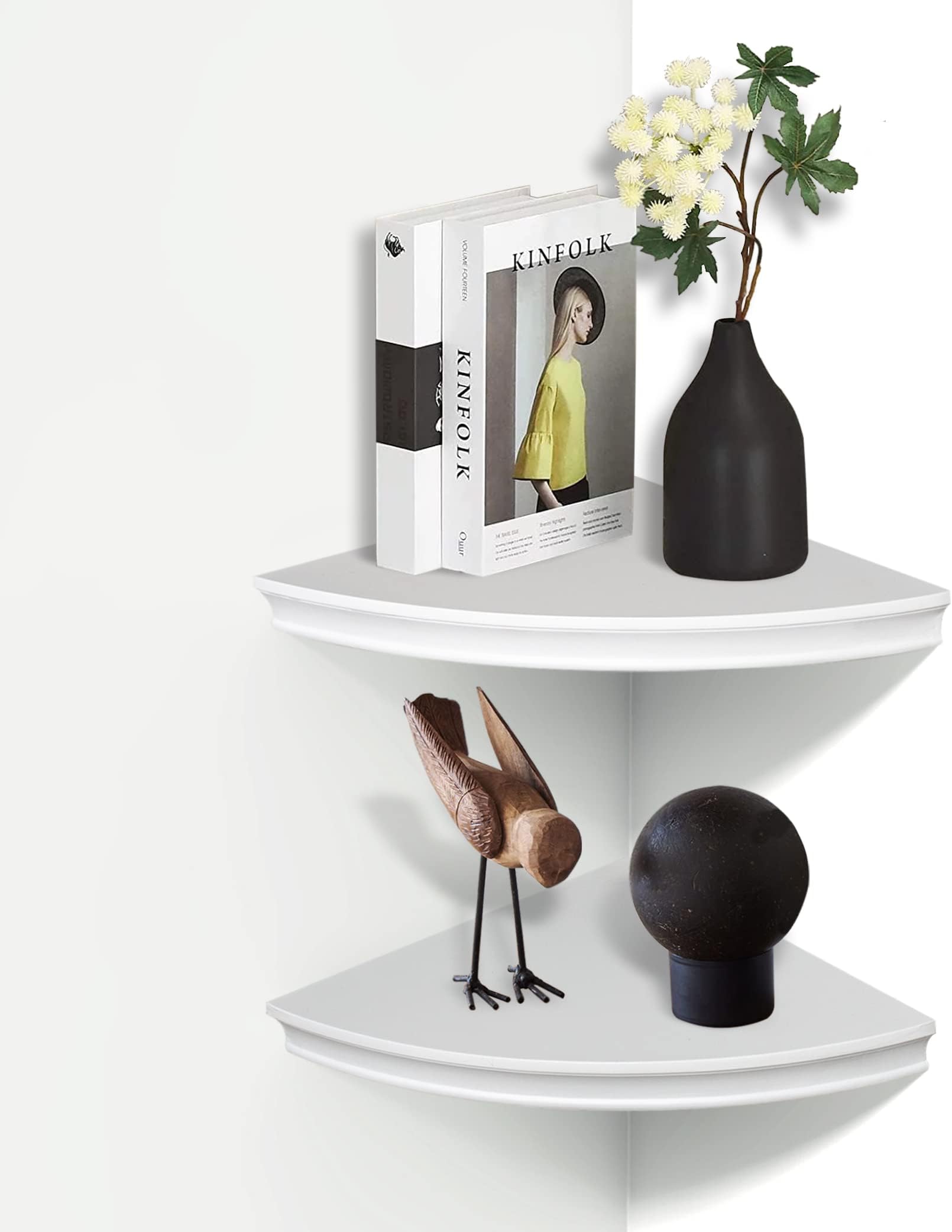 Amazon.com: ZGZD White Floating Corner Shelf Invisible Radial Shape ...