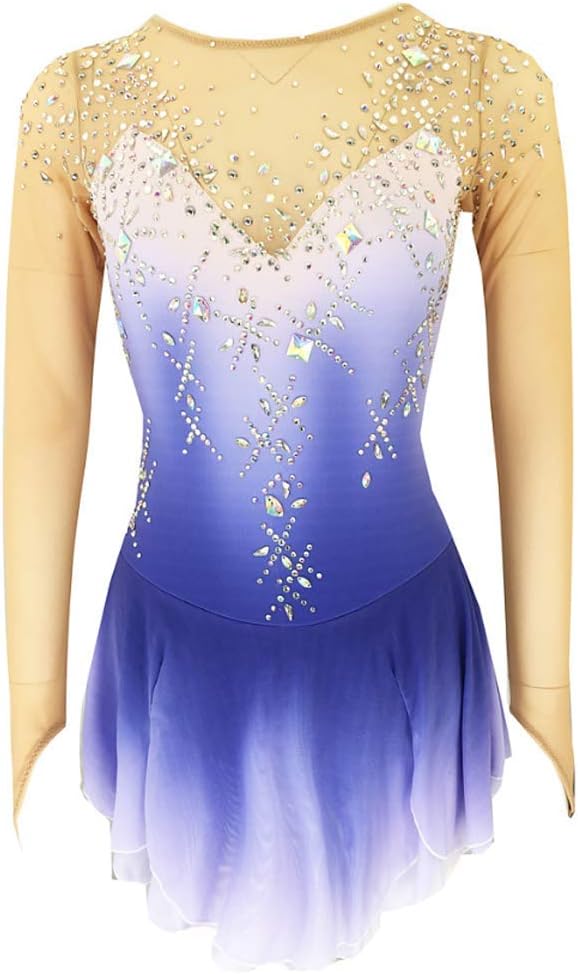 Girls' Figure Skating Dress Gradient Ice Skating Dresses Ice Skating Performance Dancewear Gymnastics Leotard
