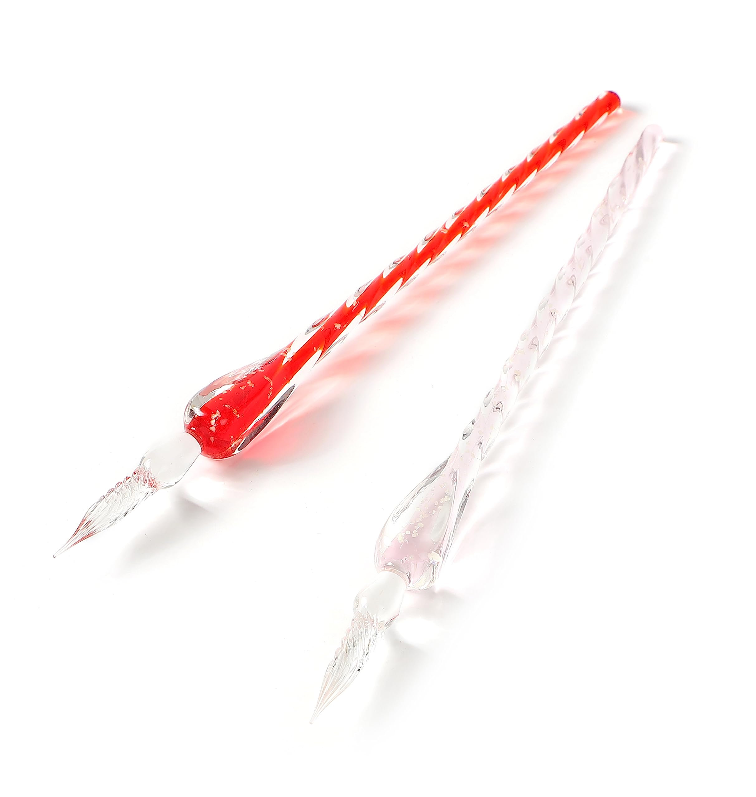 monomark Glass Pen Set of 2 Pens 2 Pens Gradient Pen Blue Pink Letter Illustration Stationery (Red x Pink) : Office Products