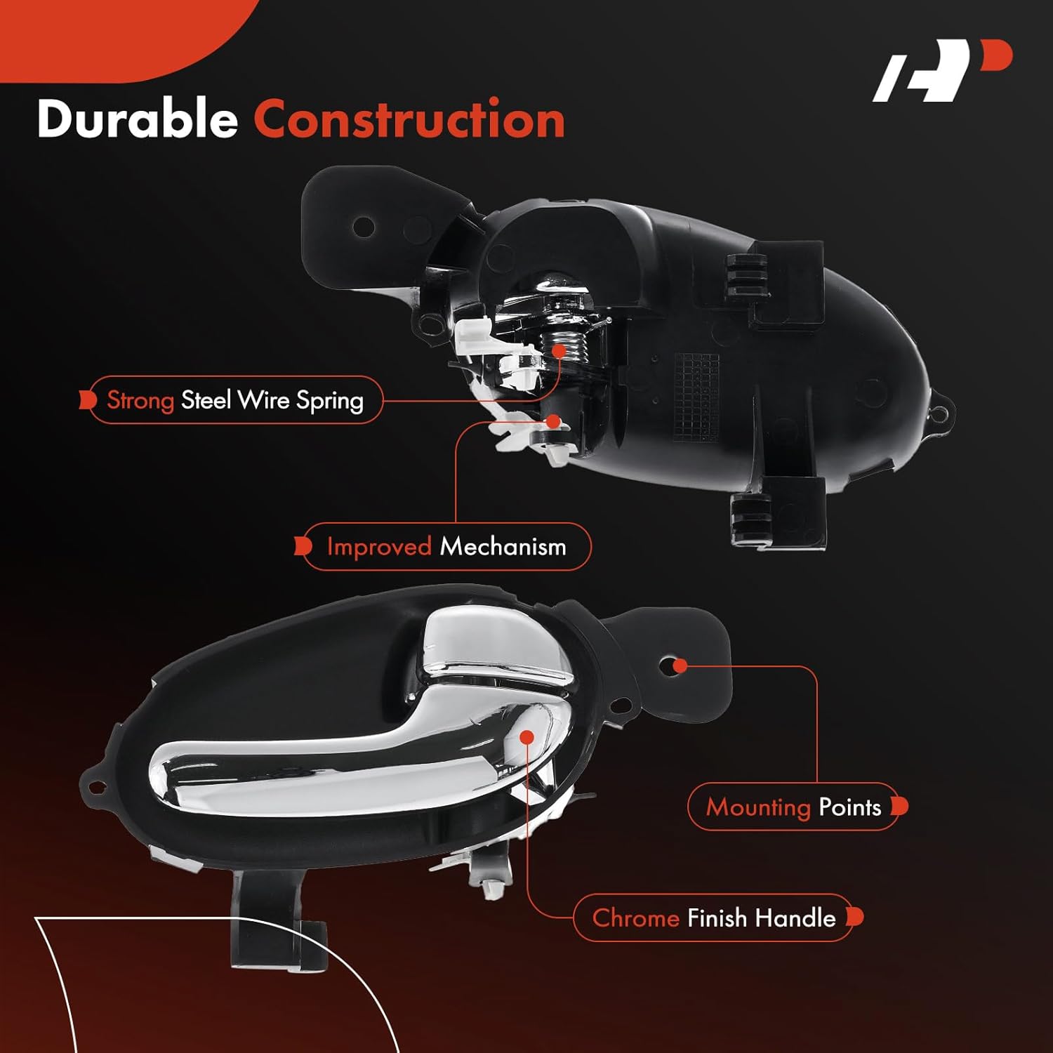 A-Premium Front or Rear Passenger Side Interior Door Handle Compatible with Chevrolet Trailblazer, Trailblazer EXT & GMC Envoy, Envoy XL, Envoy XUV & Buick Rainier & Isuzu Ascender & Saab 9-7x