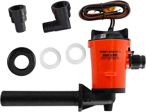 Miniatura 2 de Livewell Pump, 12V 800GPH 4.0A Live Bait Tank Aireador Cartucho Sumergible Barco Bomba de sentina