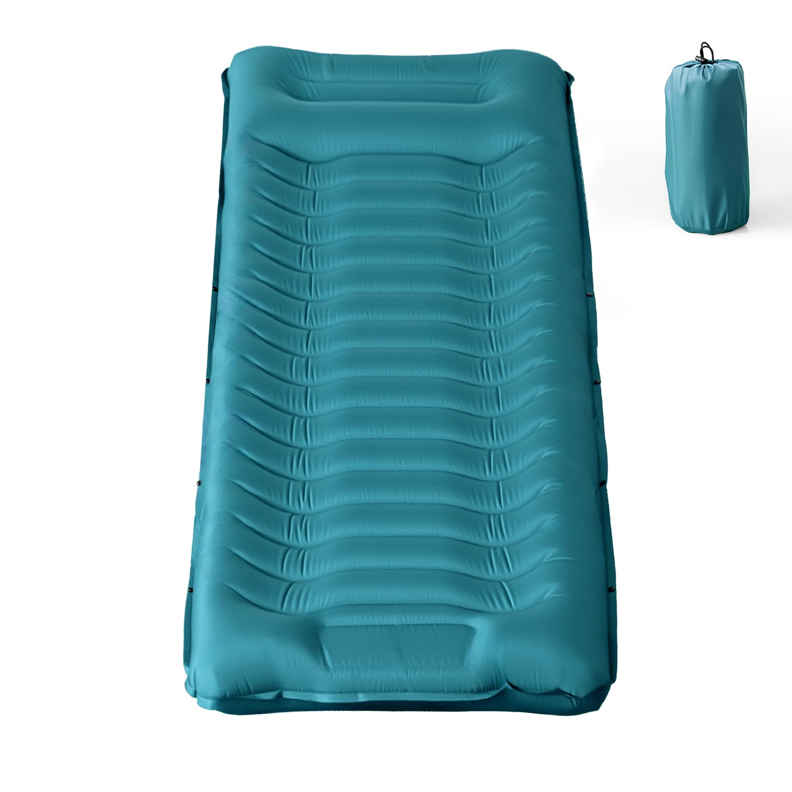 Isomatte Camping mit integrierter Fußpumpe 8cm Dicke Aufblasbare Campingmatte Outdoor, Wasserdicht & Reißfest 50D Nylon – Ultraleicht Luftmatratze für Zelt, Wandern & Gästebett