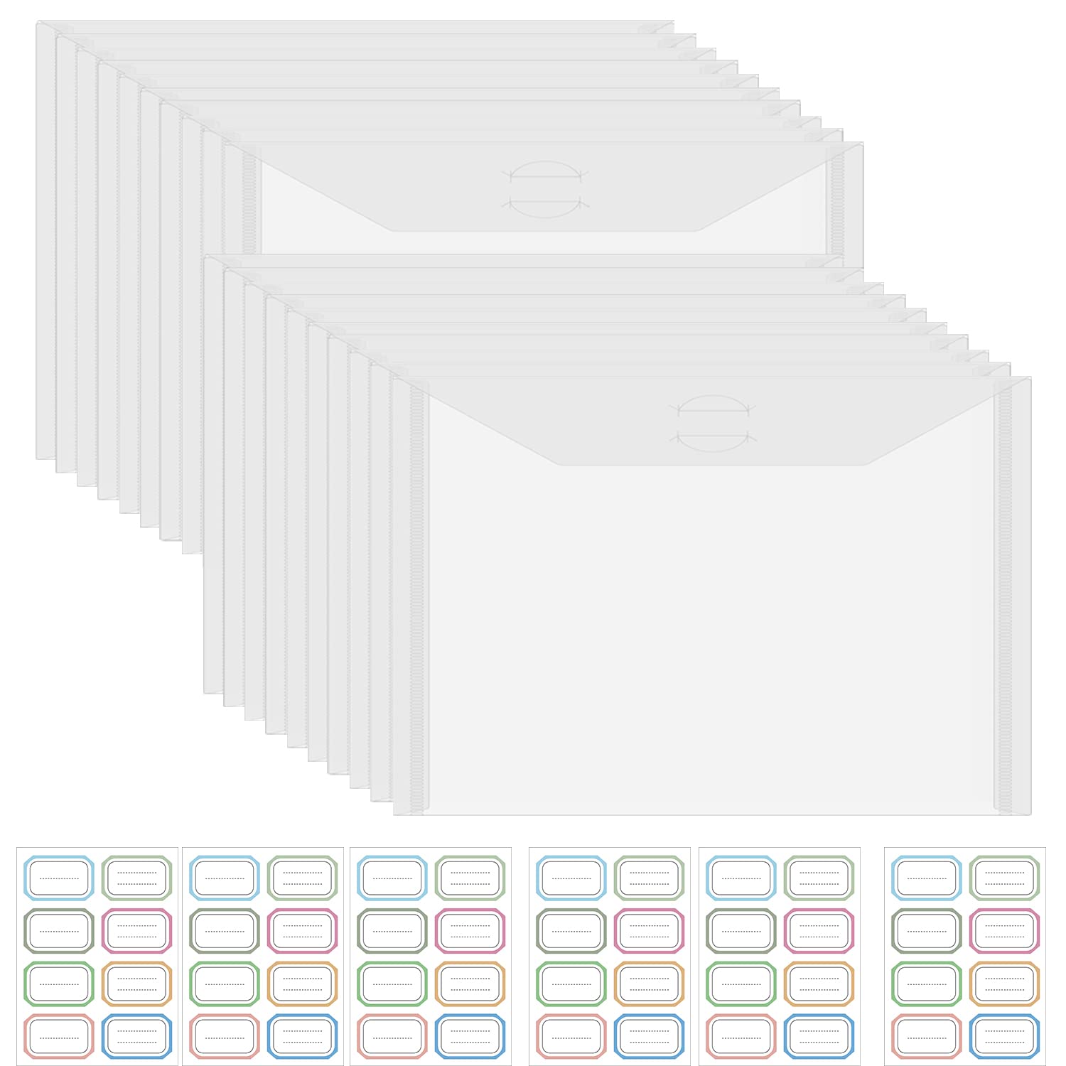 30 Pieces Clear Die &amp; Stamp Plastic Storage Bag, Resealable Large Envelope Pocket for DIY Scrapbooking Paper Card Craft Making and Cutting Dies Stencil (5.9"x9.9")