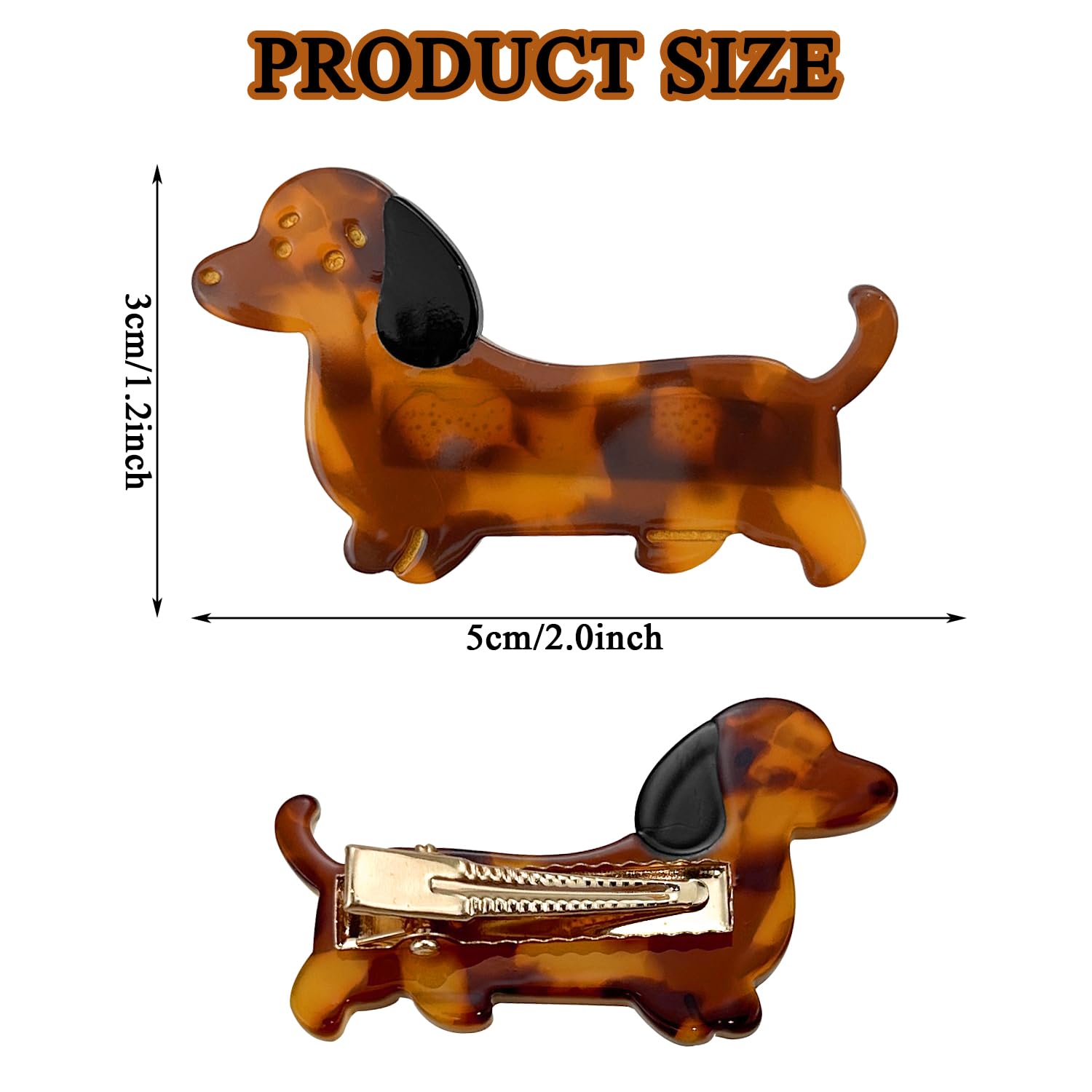 4PCS Dachshund Hair Clips,Cute Dog Hair Claw Clips Cellulose Acetate Hair Accessories Dachshund Gifts for Women and Girls - Image 2
