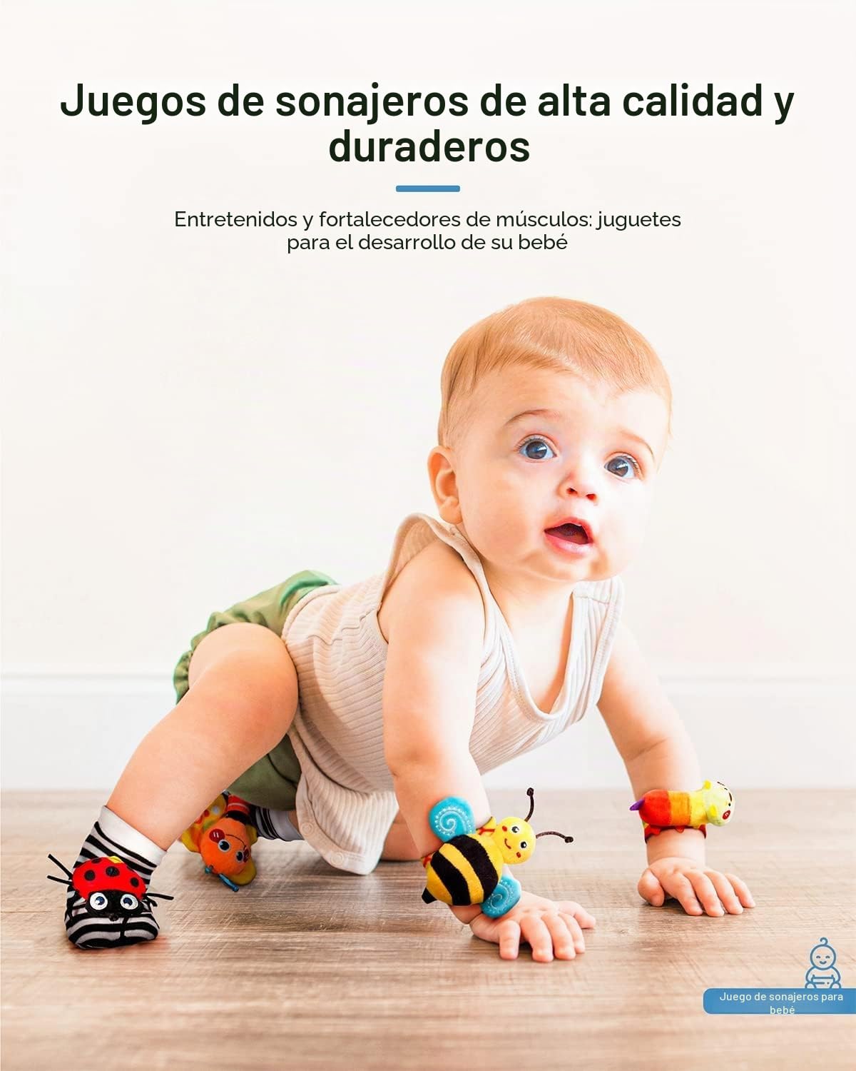 Set De 4 Juguetes Sonajero De Muñeca Y Pie – Calcetines Buscapiés Con Campanillas Y Texturas, Estimulación Visual Y Auditiva Para Bebés De 0 A 12 Meses, Regalo Para Recién Nacidos