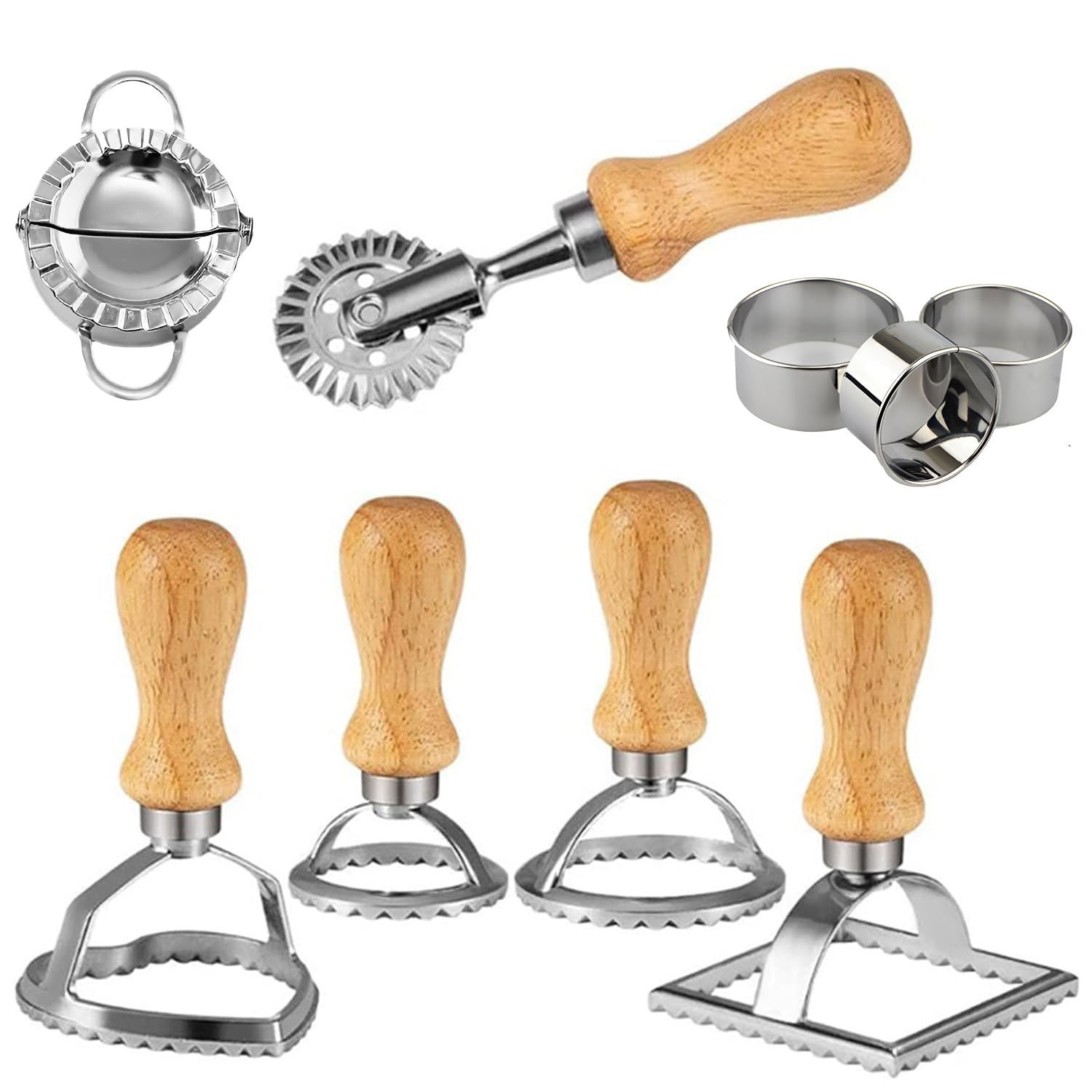 Zestaw 5 sztuk foremek do wykrawania ravioli, ravioli, kółko do pierogów, ravioli, do pierogów, makaronu