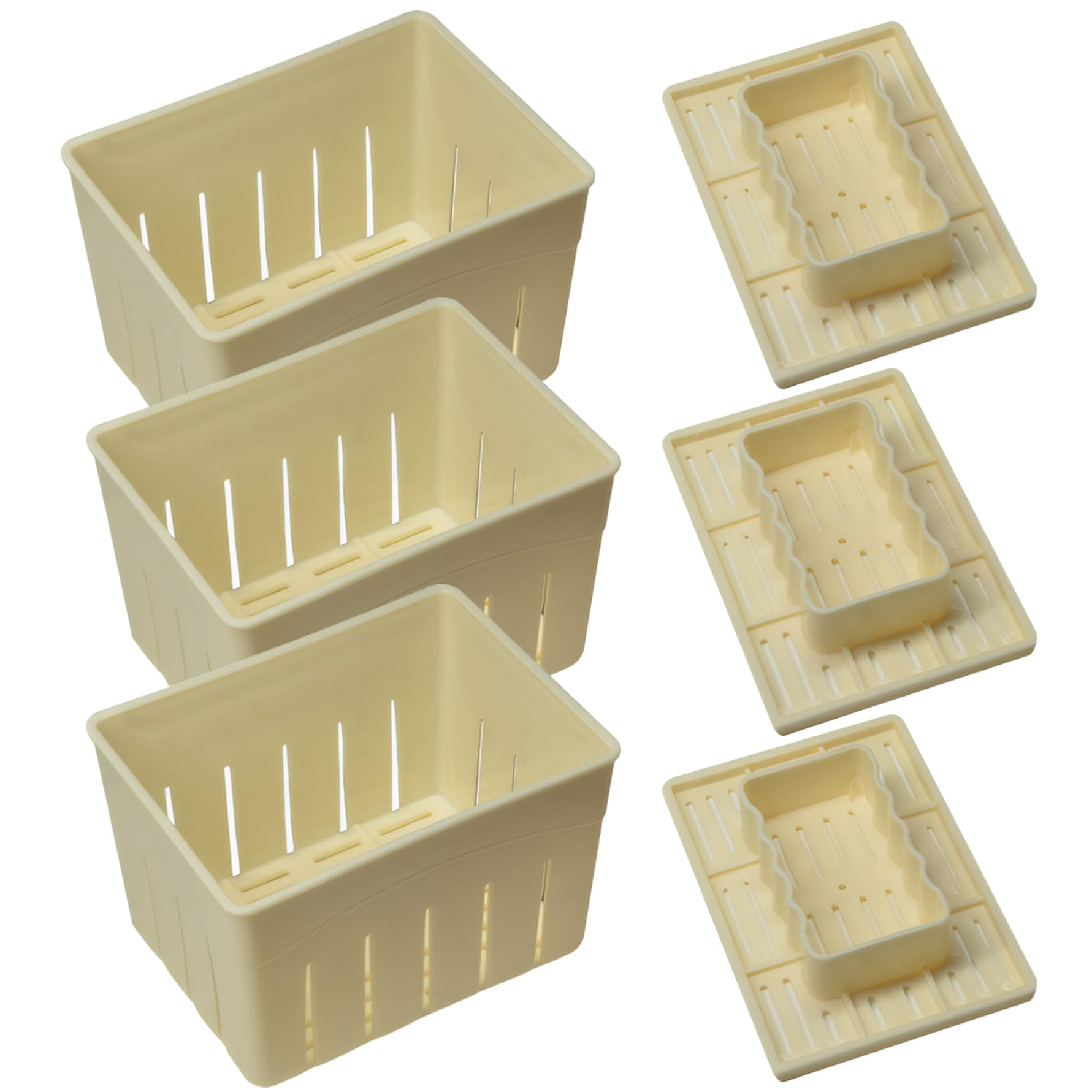 3pcs Tofu Maker, Tofu Press 5.5x4.3x3.7In Tofu Maker Food Grade Pp Tofu Moule Rectangular DIY Cheese Press Kitchen Gadgets, tissu non inclus