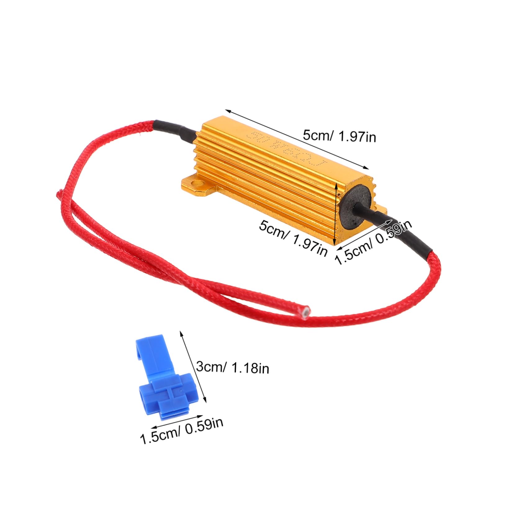 GLEAVI 1set Automotive Led Load Resistor Kit Aluminum Shell Fix Turn Signal Errors Precise Resistance Values Easy Installation for Led Turn Signal Bulbs